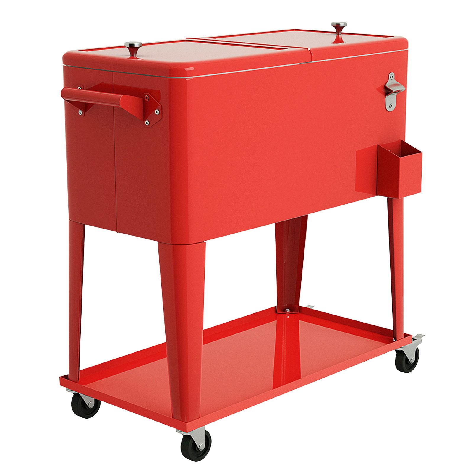 COSTWAY Gartentisch, 76L Kühlwagen, mit Flaschenöffner günstig online kaufen