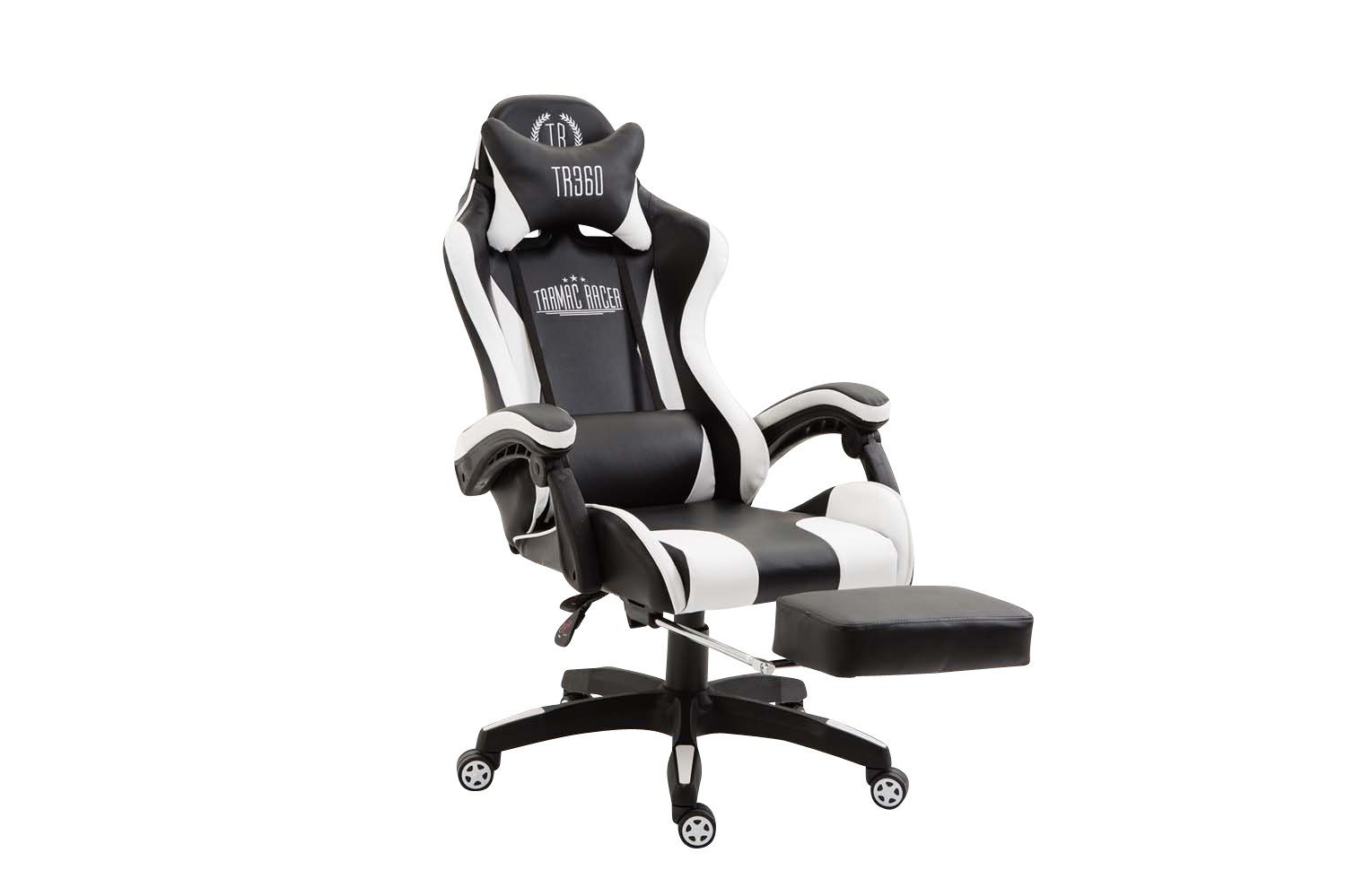 CLP Gaming Ignite und drehbar Chair Kunstleder, höhenverstellbar schwarz/weiß