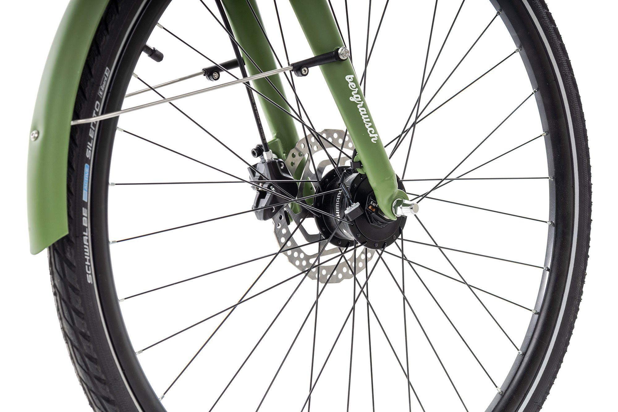 Bergrausch Trekking Bike Hochwilde Trapez, 27-speed Shimano Alivio RD-M3100SGS derailleur, derailleur gears, 28-inch green trekking bike