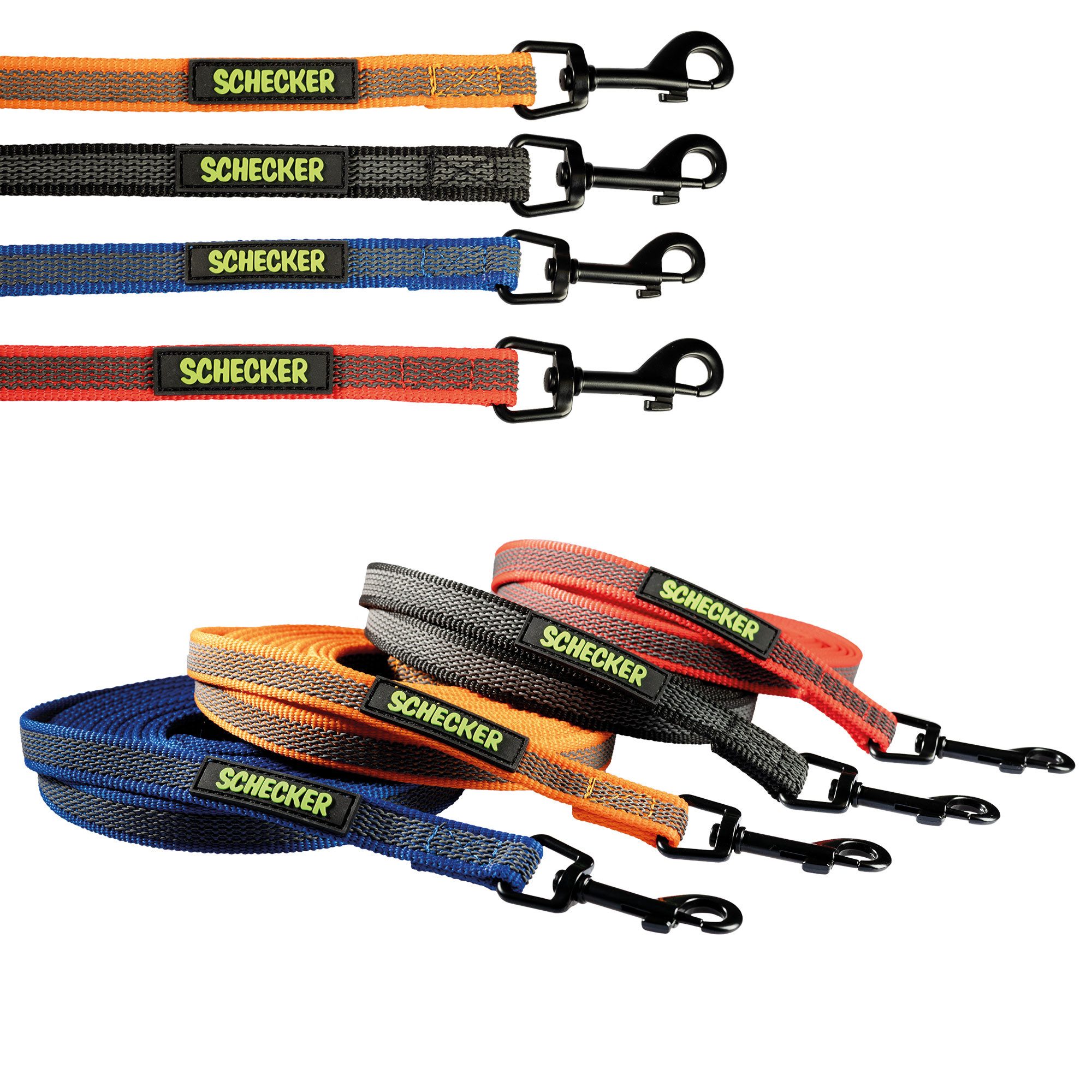Schecker Schleppleine Schecker Gummierte Schleppleinen 5 Meter, Nylon (1-tlg), extrem robust und reißfest