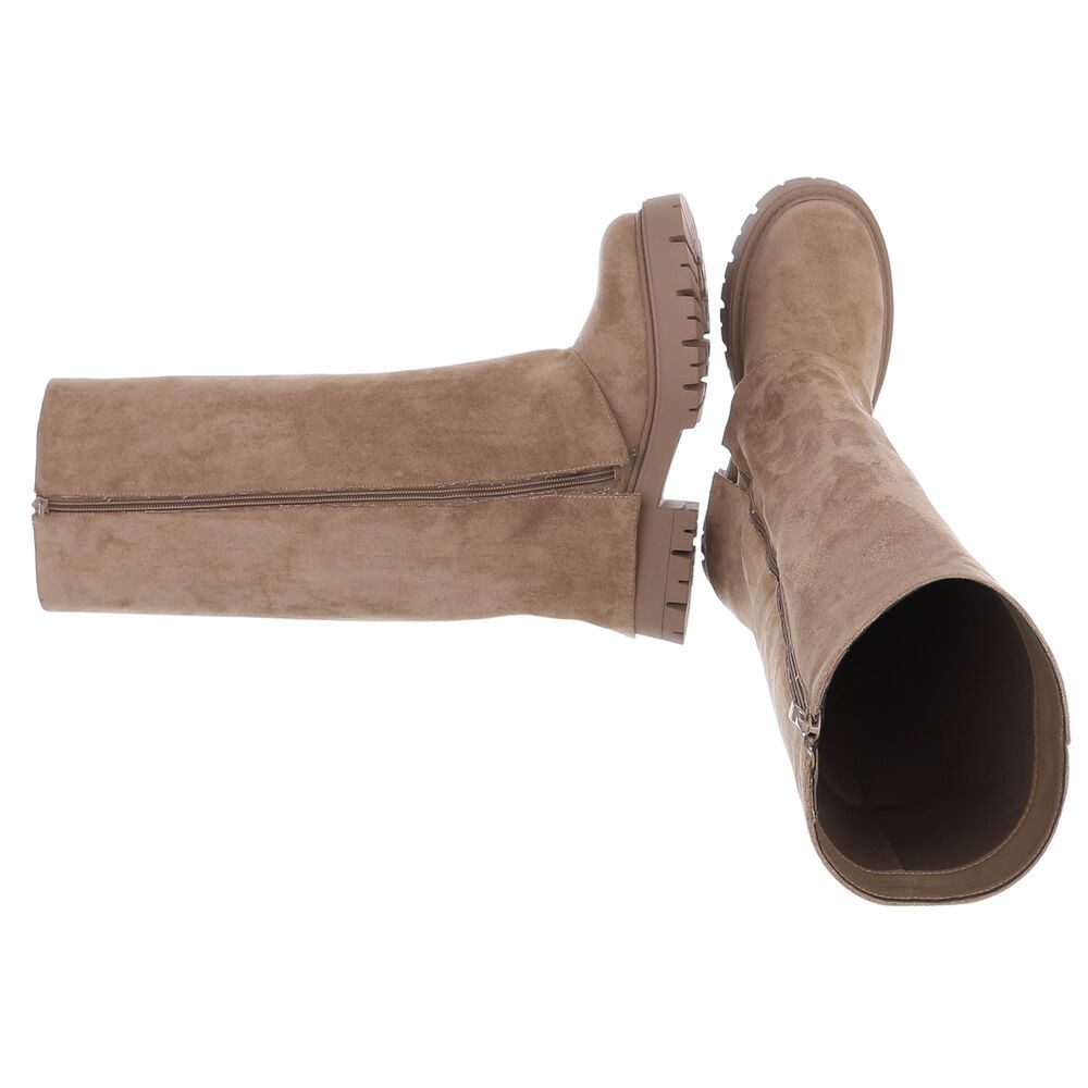 Ital-Design Stylische schwarze Stiefel mit Schnallen und Reißverschluss Pla günstig online kaufen