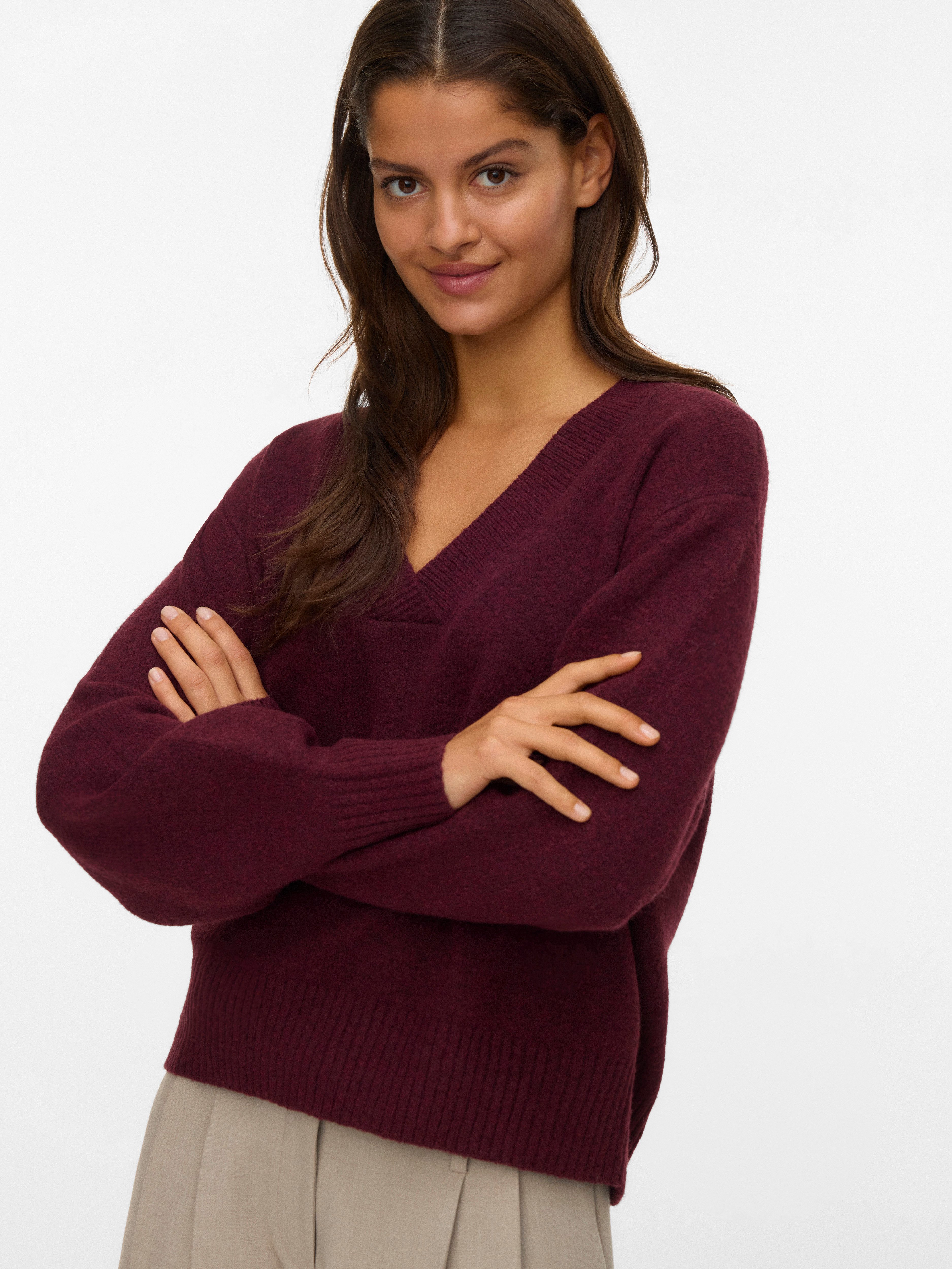Vero Moda V-Ausschnitt-Pullover VMBOOM LS V-NECK günstig online kaufen