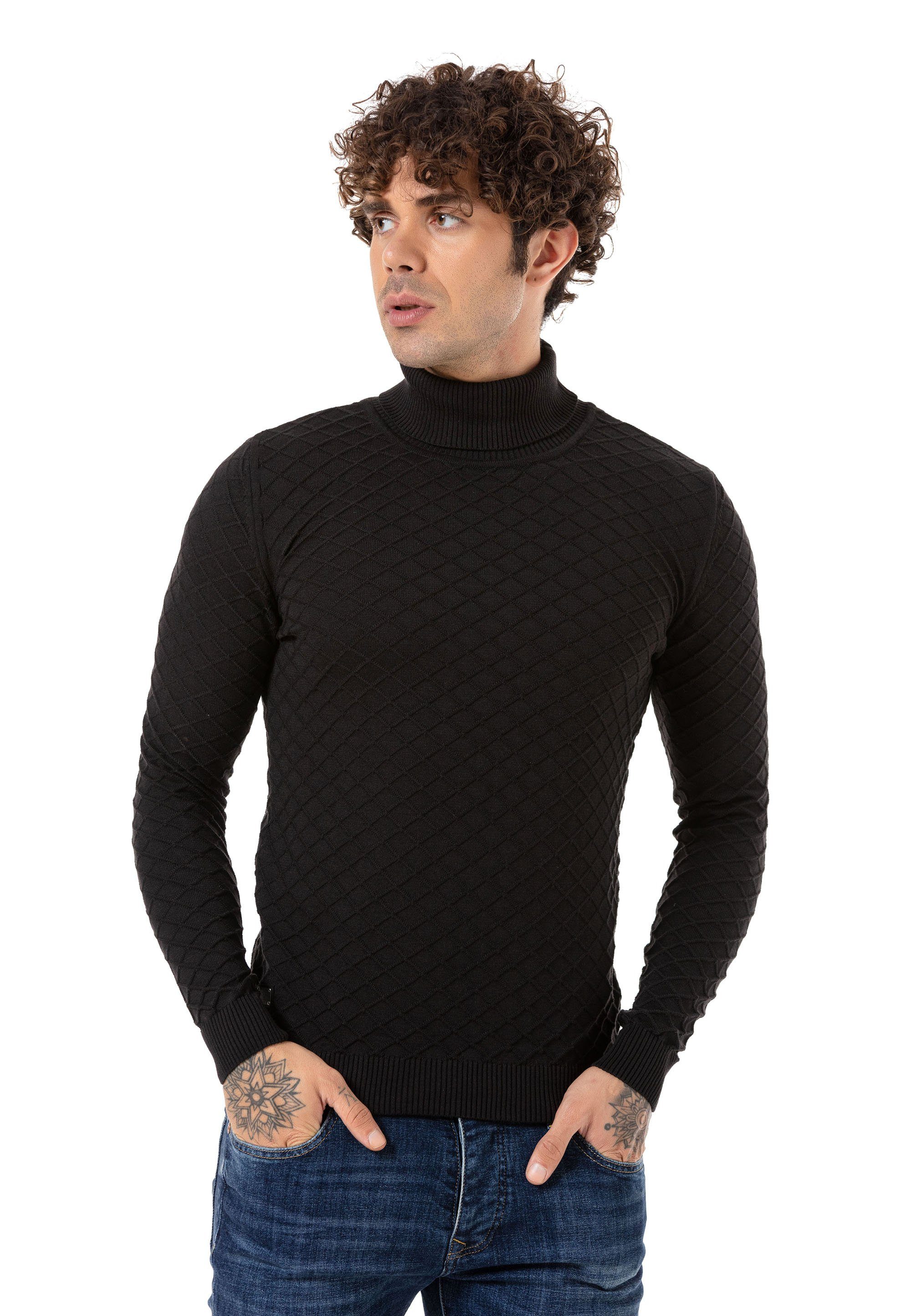 RedBridge Rollkragenpullover Tamworth mit schwarz engem Rollkragen