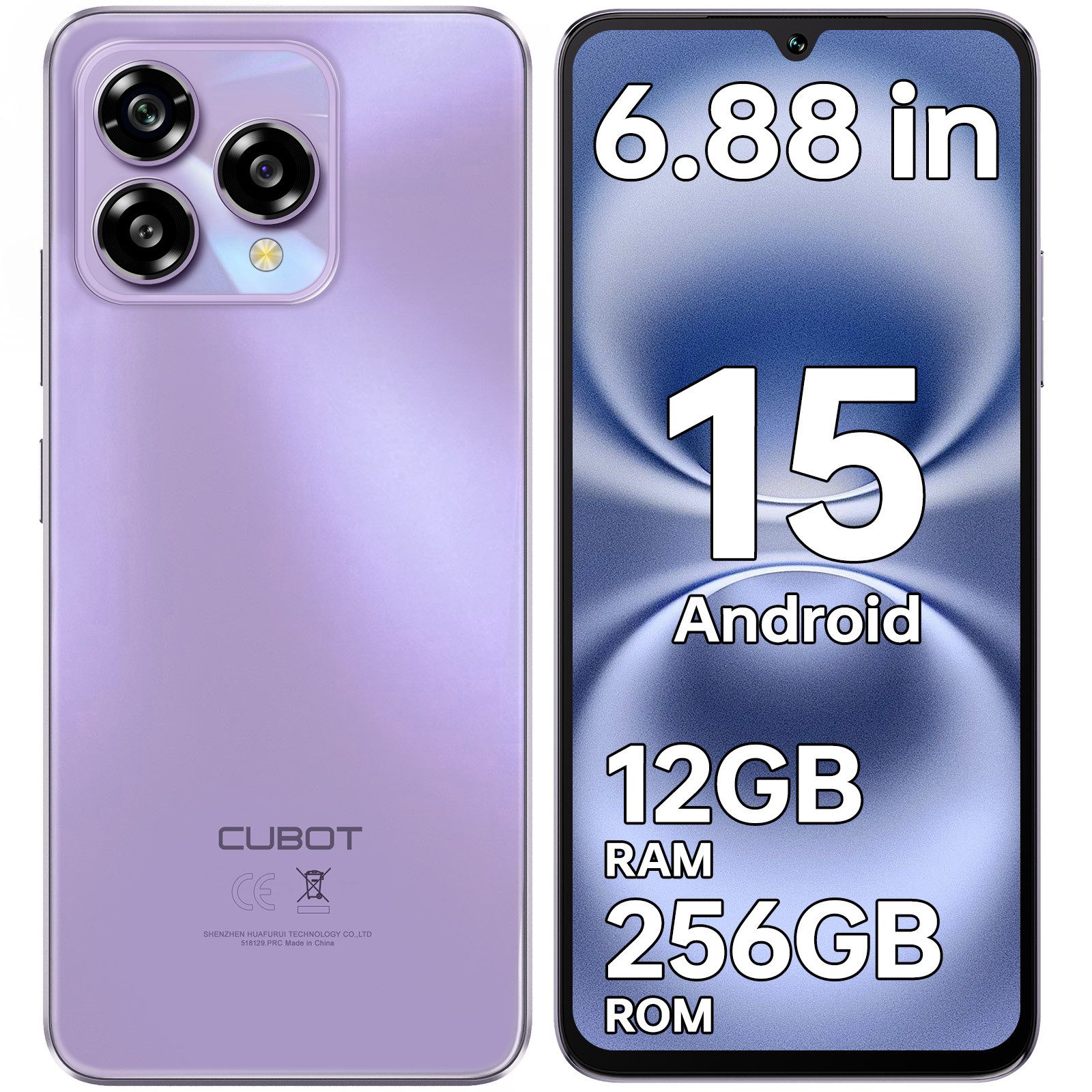 Cubot A40 12+256GB Android 15 Smartphone (17,47 cm/6.88 Zoll, 256 GB Speicherplatz, 48 MP Kamera, 5100mAh, 6.88" HD+ 120Hz, NFC, Face ID, OTG, GPS)