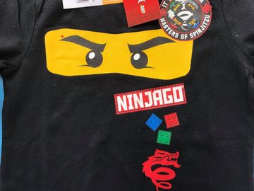 LEGO® Langarmshirt Lego® Ninjago Langarm T-Shirt Schwarz Longsleeve Gr. 104 116 128 140 Jungen + Mädchen 4 6 8 10 Jahre