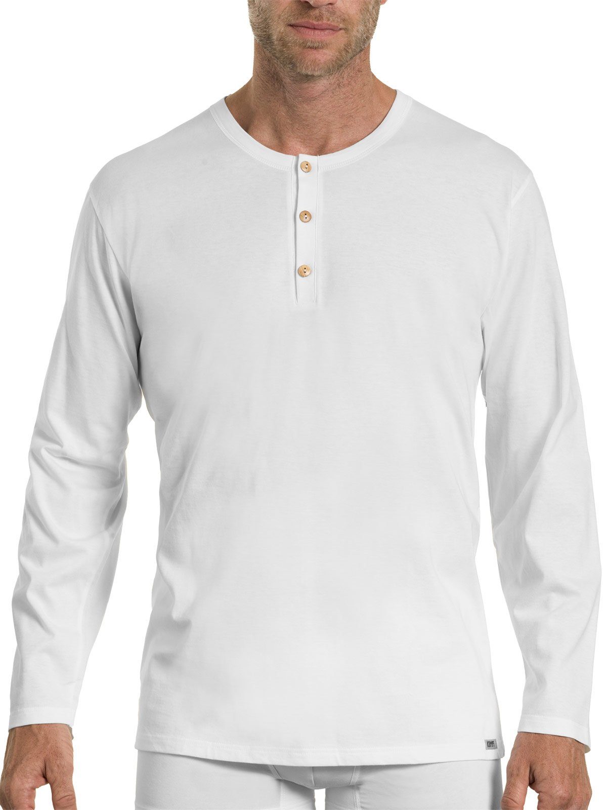 langarm Bio 1-St) Markenqualität Shirt KUMPF hohe Herren weiss Cotton Unterhemd (Stück,