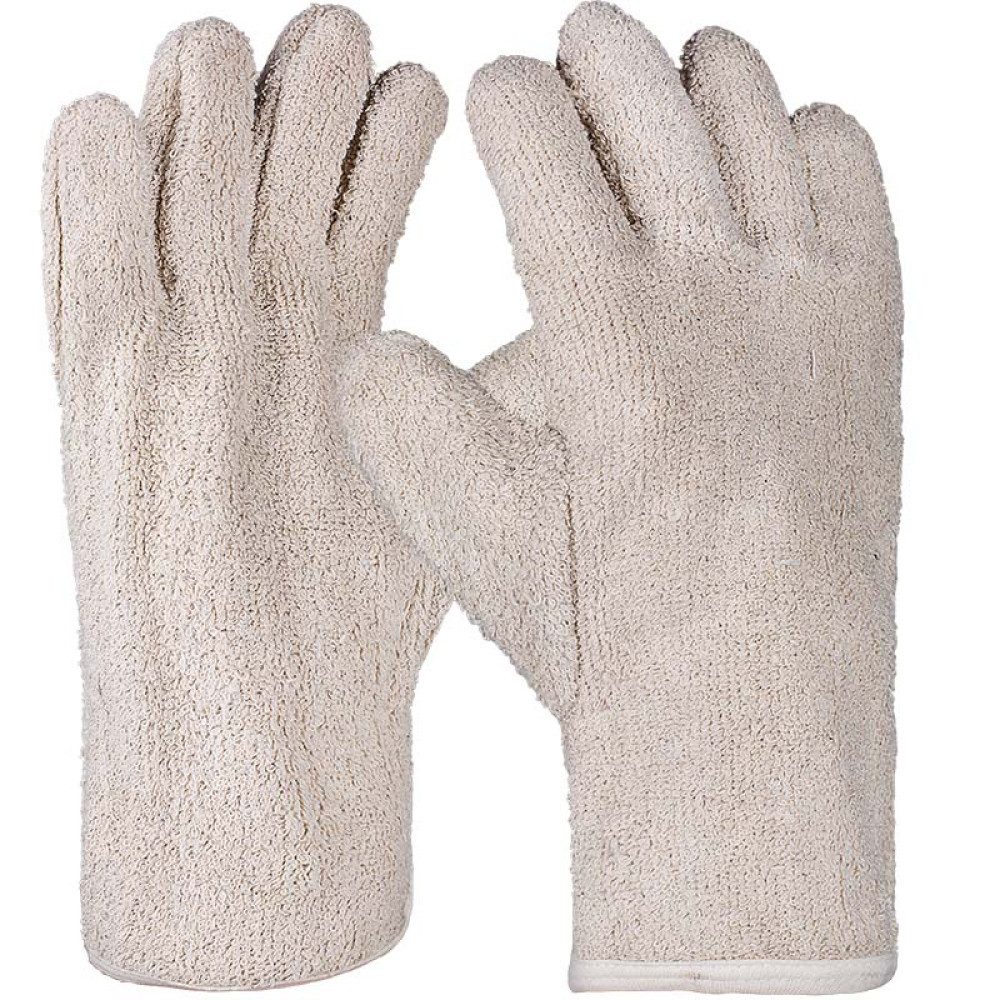 PRO FIT by Fitzner Hitzeschutzhandschuhe Baumwollhandschuh, Bauwollschlinge,30 cm, Saum 10 (Packung à 12 Paar)