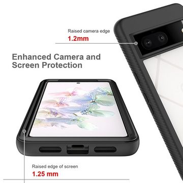 Wigento Handyhülle Für Google Pixel 7 Pro Beidseitige 360 Grad Schock Case Hülle Schwarz