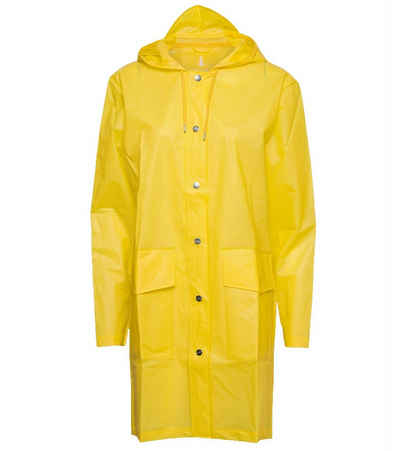 Rains Regenjacke RAINS Hooded Coat Regen-Mantel farbenfrohe Regen-Jacke Damen Outdoor-Jacke Herbst-Jacke Gelb