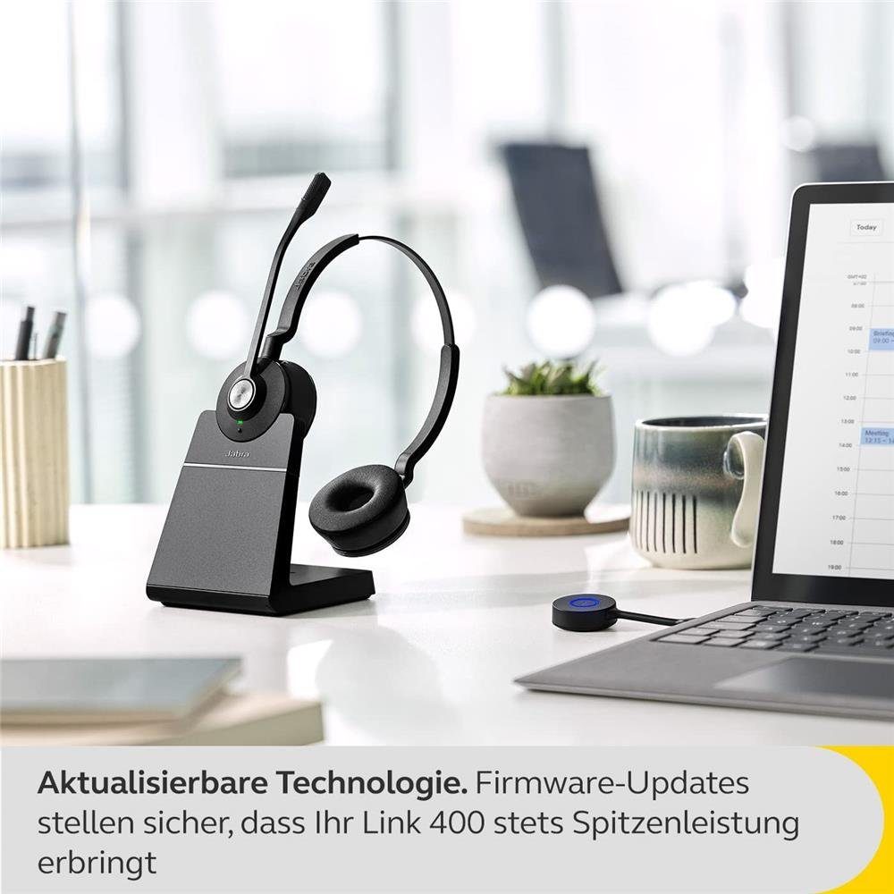 Schwarz) Adapter Link (für MS Variante, USB-A Jabra ausgewählte DECT Jabra 400 Wireless-Headset Engage,