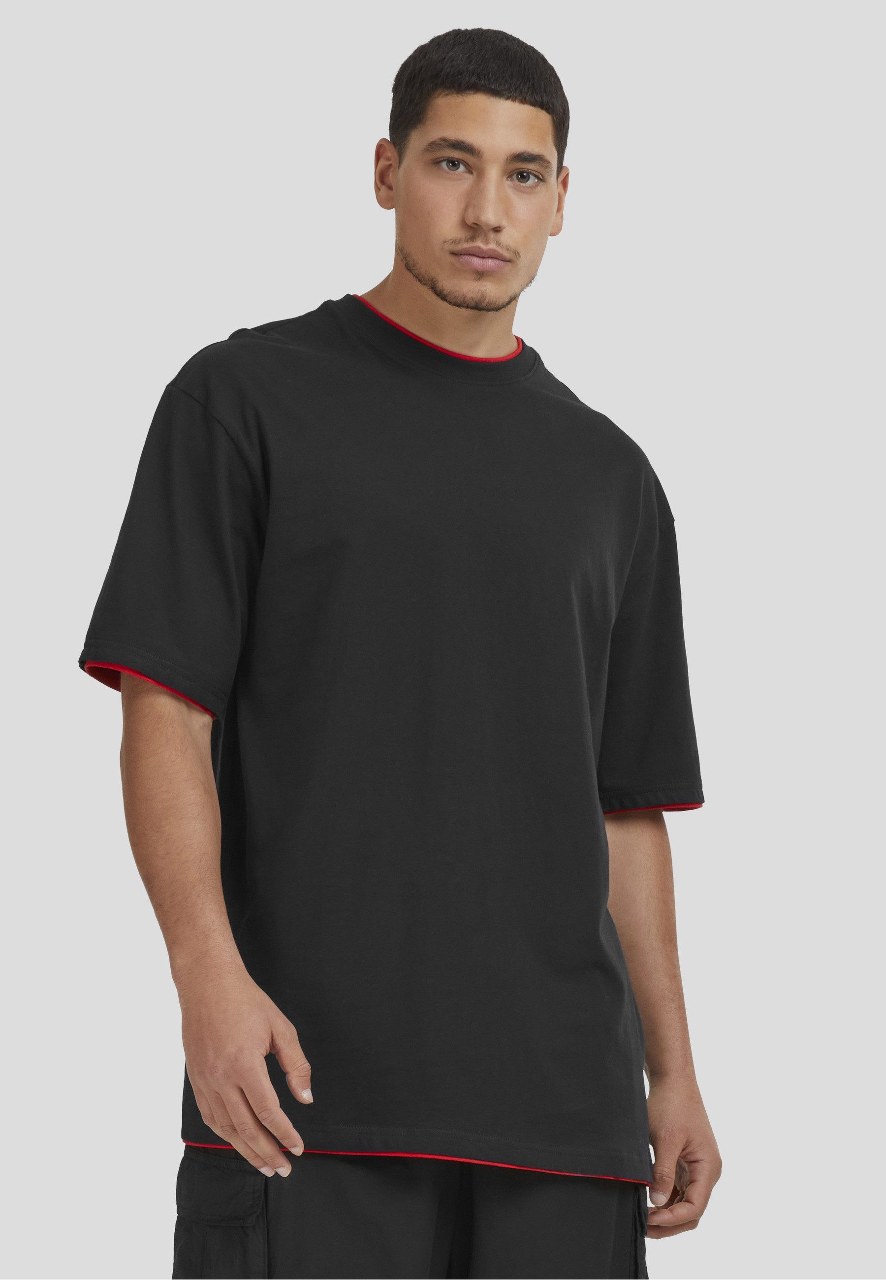 URBAN CLASSICS Kurzarmshirt Urban Classics Herren Contrast Tall Tee (1-tlg)