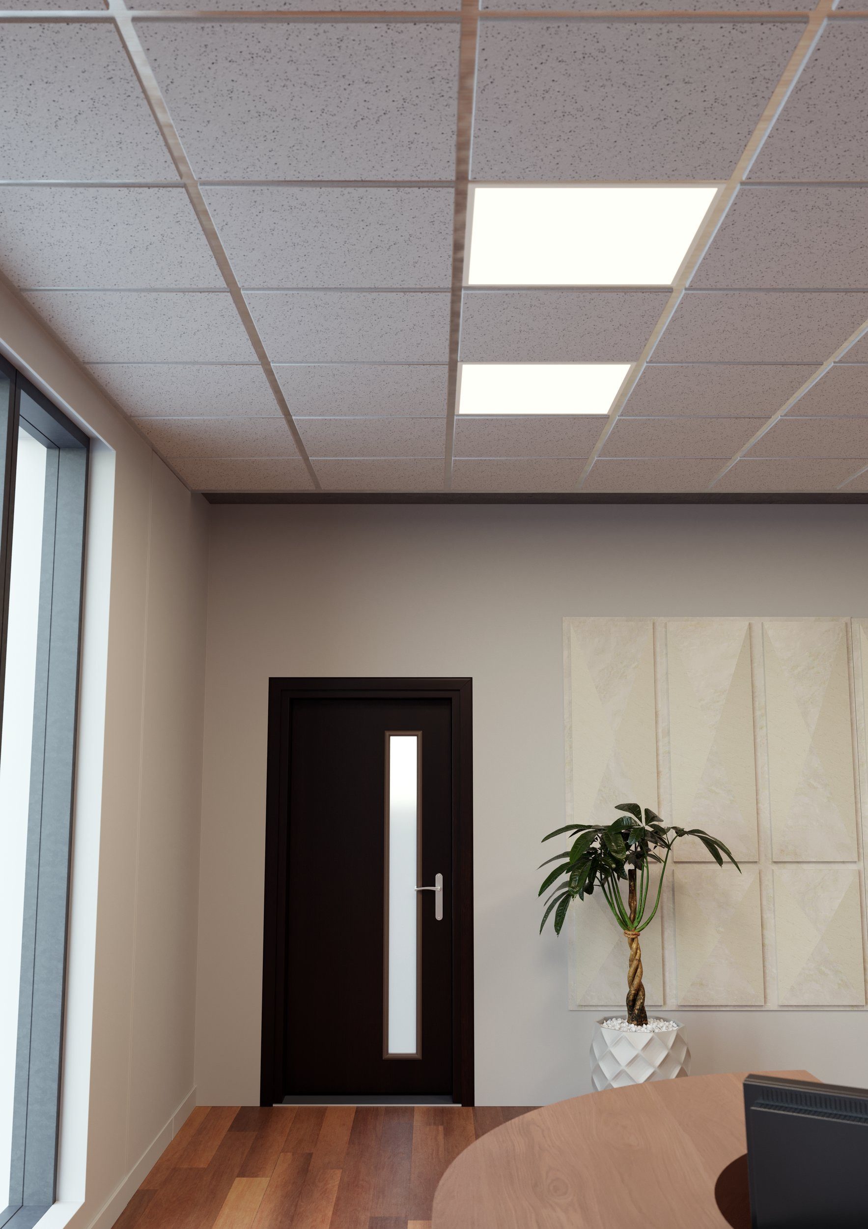 EGLO LED Panel Rabassa, Leuchtmittel inklusive, für Einbau in Rasterdecken, Deckenleuchte, Bürolampe, 62 cm