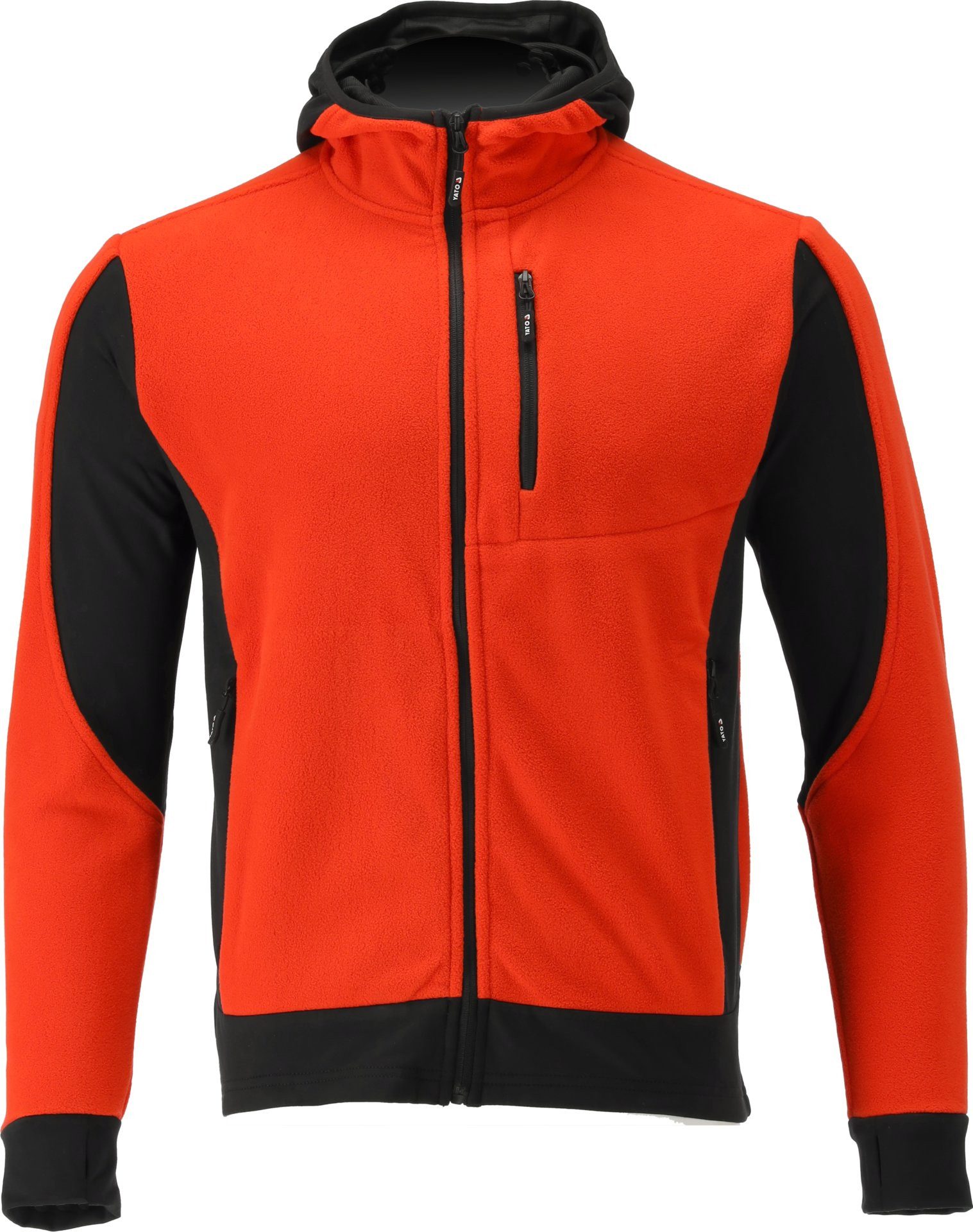 Kapuzenpullover Fleece Kapuzenpulli, Hoodie mit Reißverschluss Gr. XL rot-schwarz