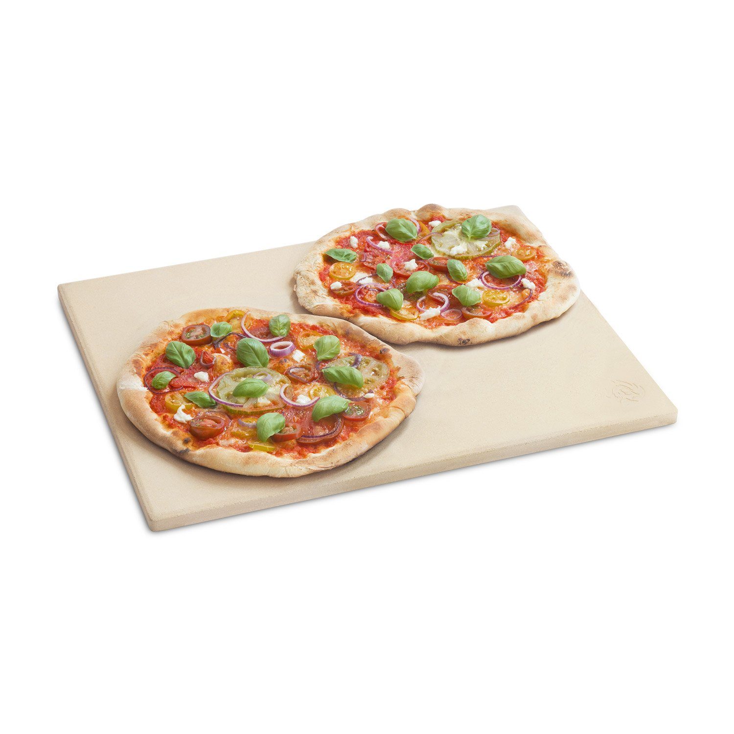 BURNHARD Pizzastein Universal rechteckig, Cordierit Stein, Edelstahl, (1-St), 45 x 35 x 1.5 cm
