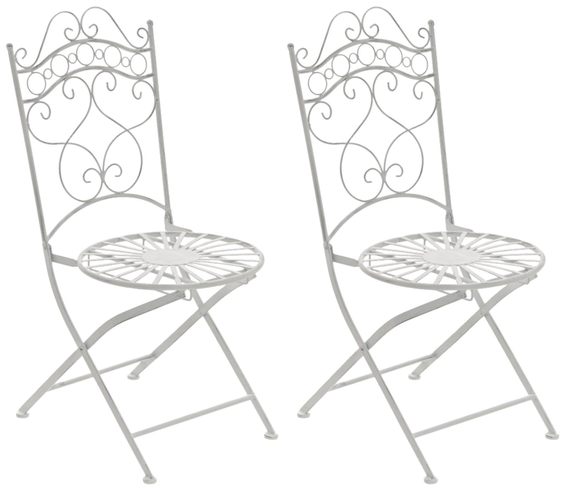 CLP Gartenstuhl Indra (2er Set), handgefertigter Eisenstuhl, Outdoor