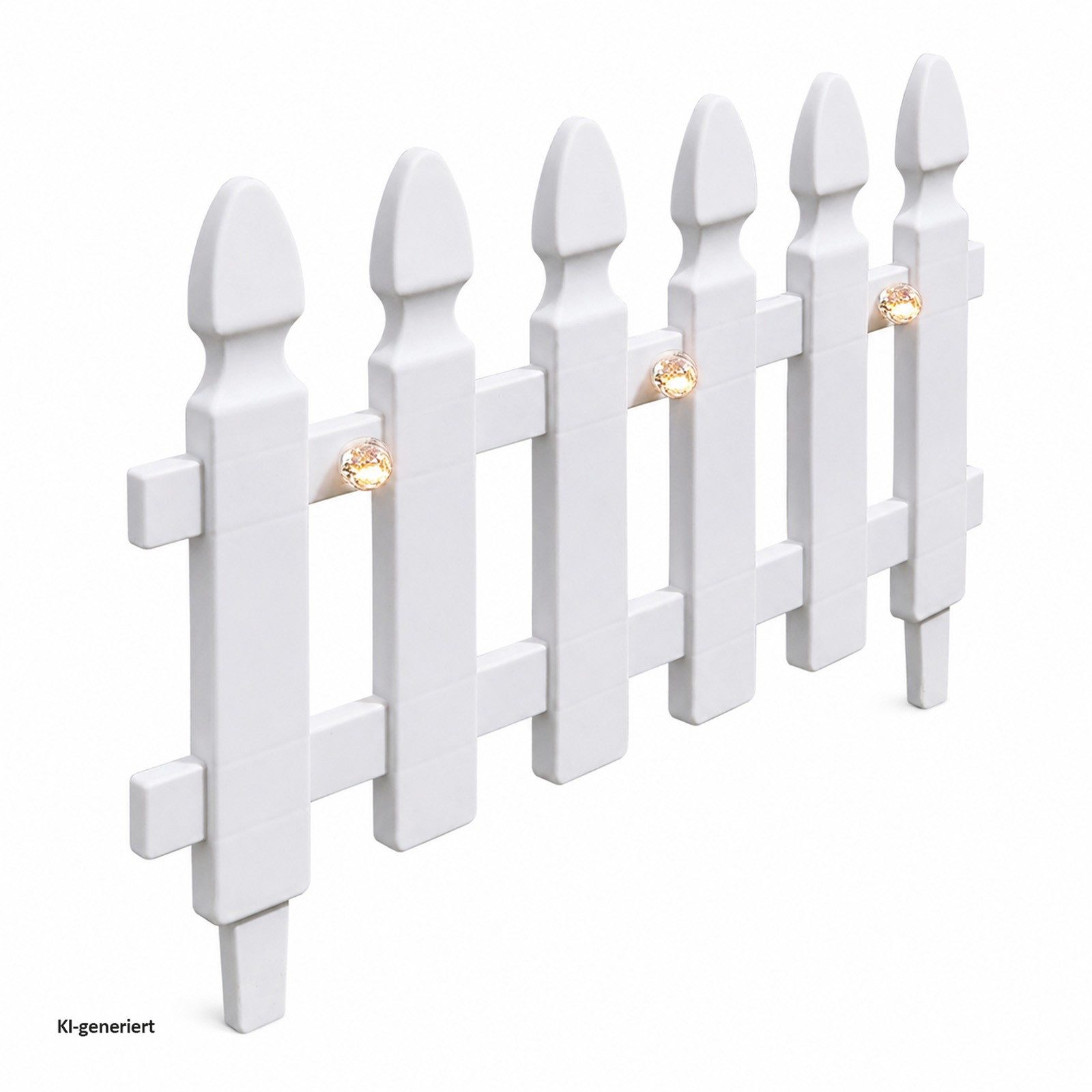HTI-Living Beetumrandung Beeteinfassung Länge 180 cm Zaun, LxH: 45x29 cm, Set, 4 Zaunelementen, inklusive 4 Solarleuchten, Zierzaun Dekozaun Beetumrandung