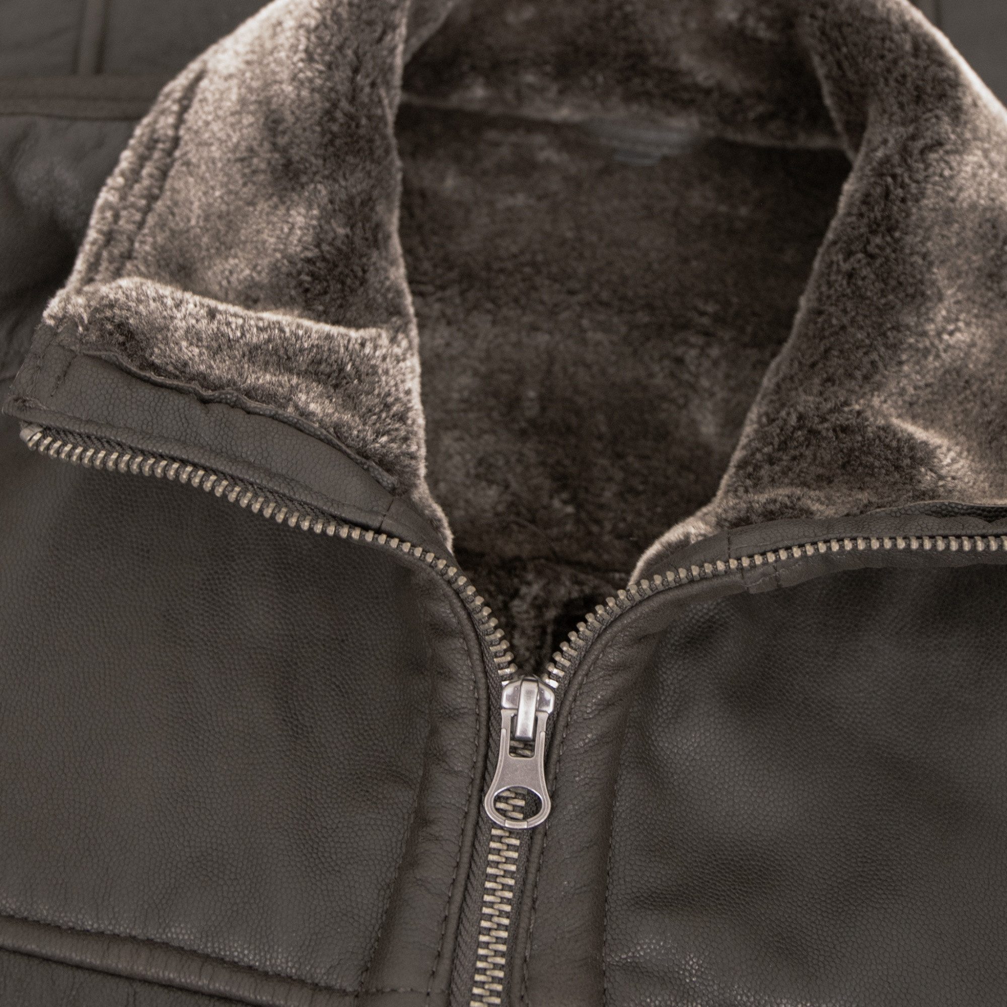 Redpoint Lederjacke Piedro Redpoint - Herren Lederjacke Lammleder Kunstfell dunkelbraun