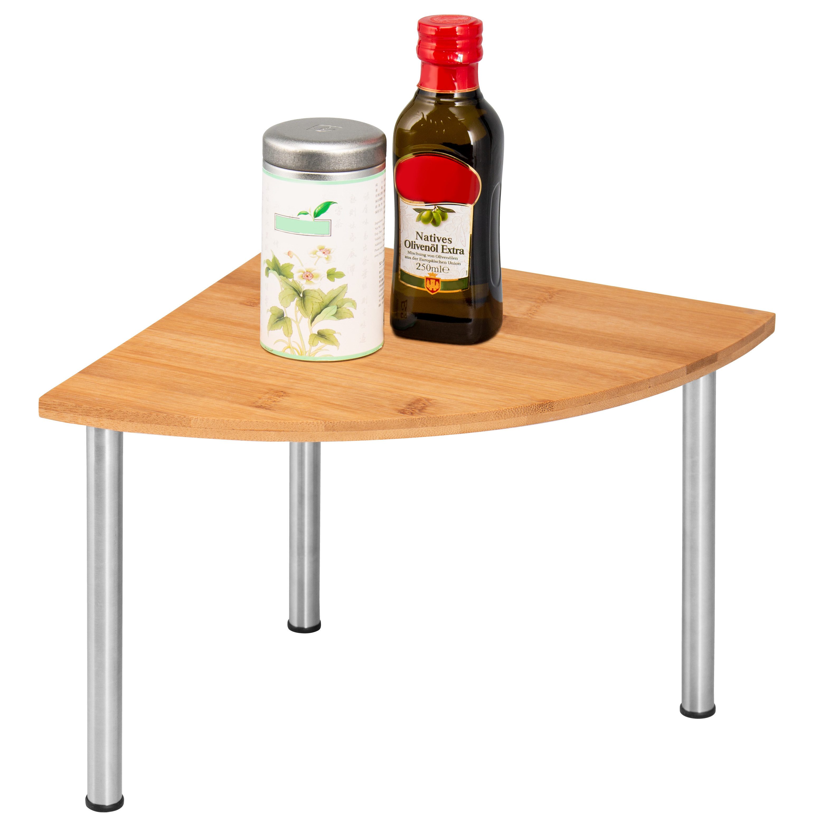 bremermann Küchenregal Bambus-Eckregal mit Edelstahl // ca. 25 x 20 x 25 cm günstig online kaufen