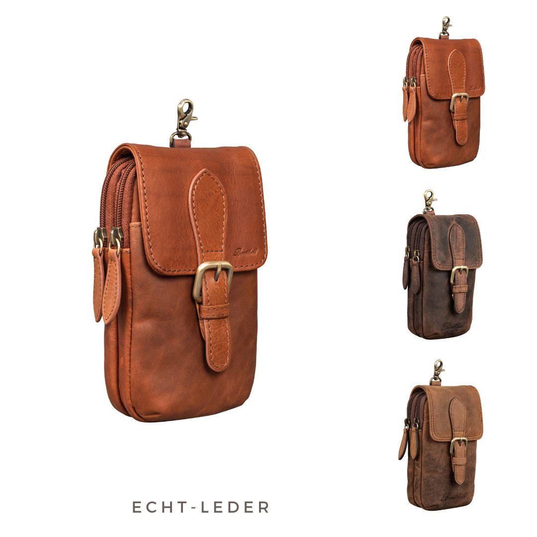Benthill Gürteltasche Echt Leder Gürteltasche Damen & Herren Hüfttasche Wandertasche, Reißverschlussfach