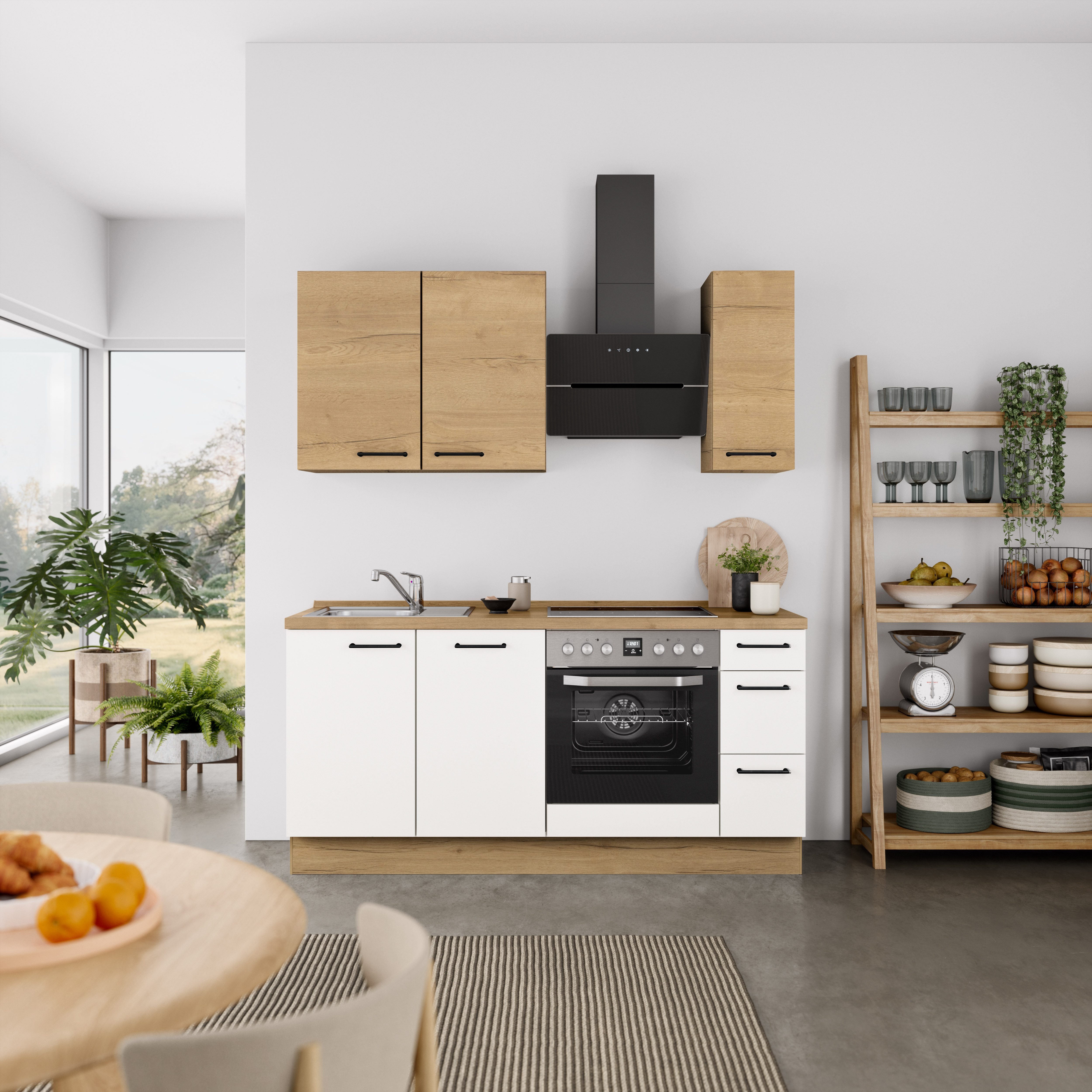 nobilia® Küchenzeile "MIAMI", NEU: individuell anpassbar mit gratis Profi-Beratung, vormontiert, Breite 180 cm, Ausrichtung wählbar, wahlw. mit E-Geräten