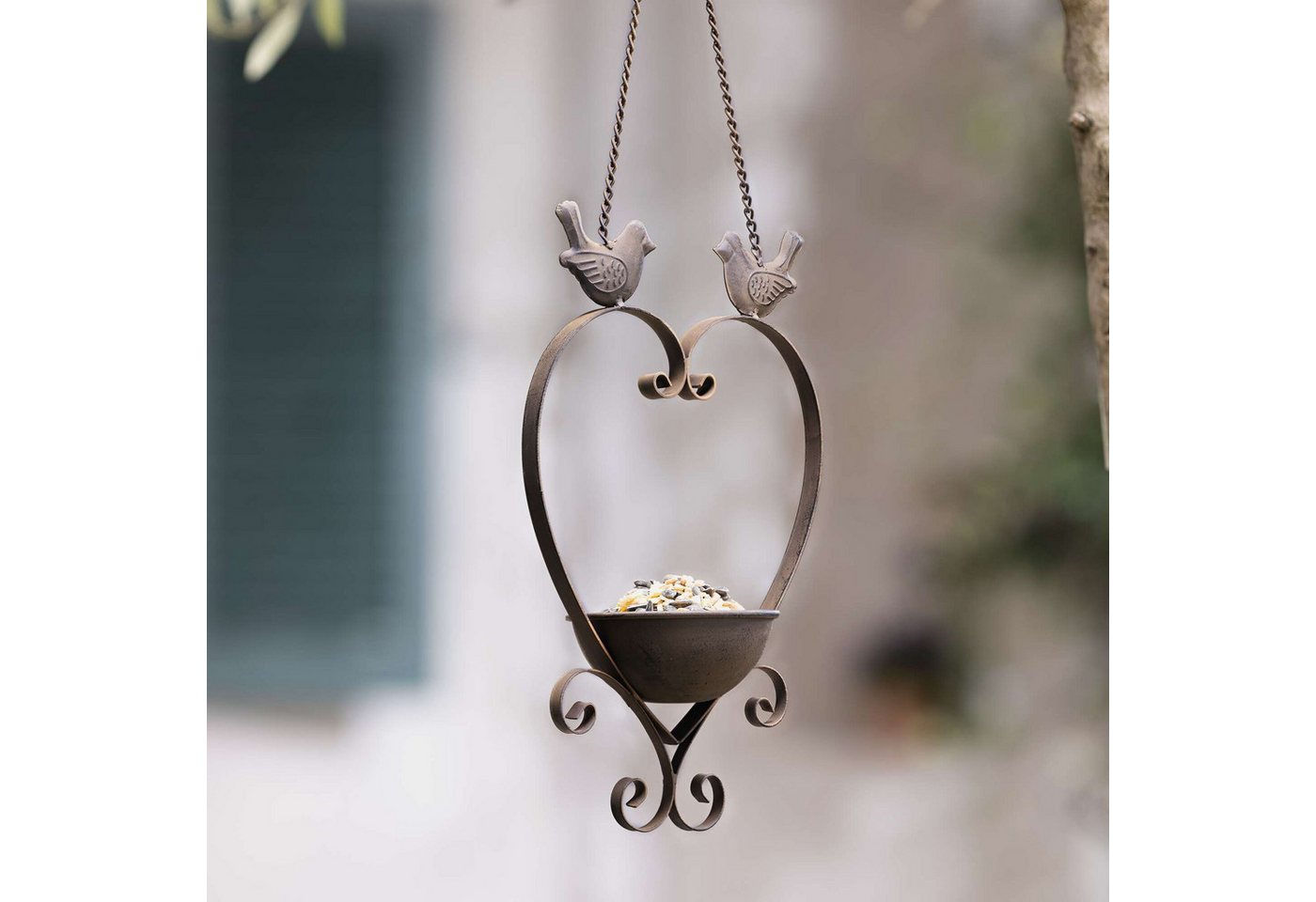 Thumbnail - Home-trends24.de Vogeltränke Metall Vintage Tränke Vogelbad Vogelhaus Futterstation Garten Deko