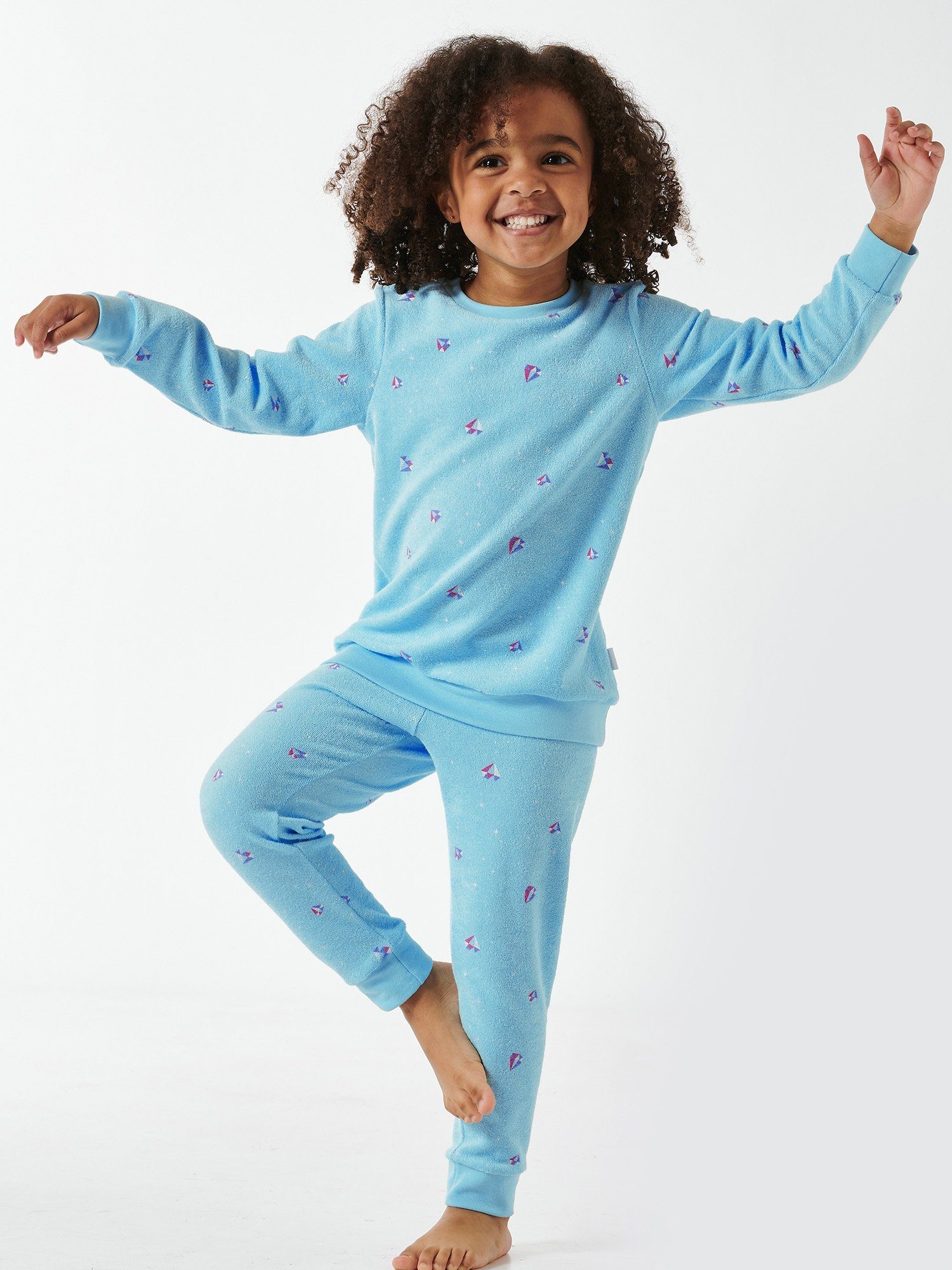 Schiesser Pyjama Girls World Velours schlafanzug pyjama schlafmode Weiche Frottee Qualitat
