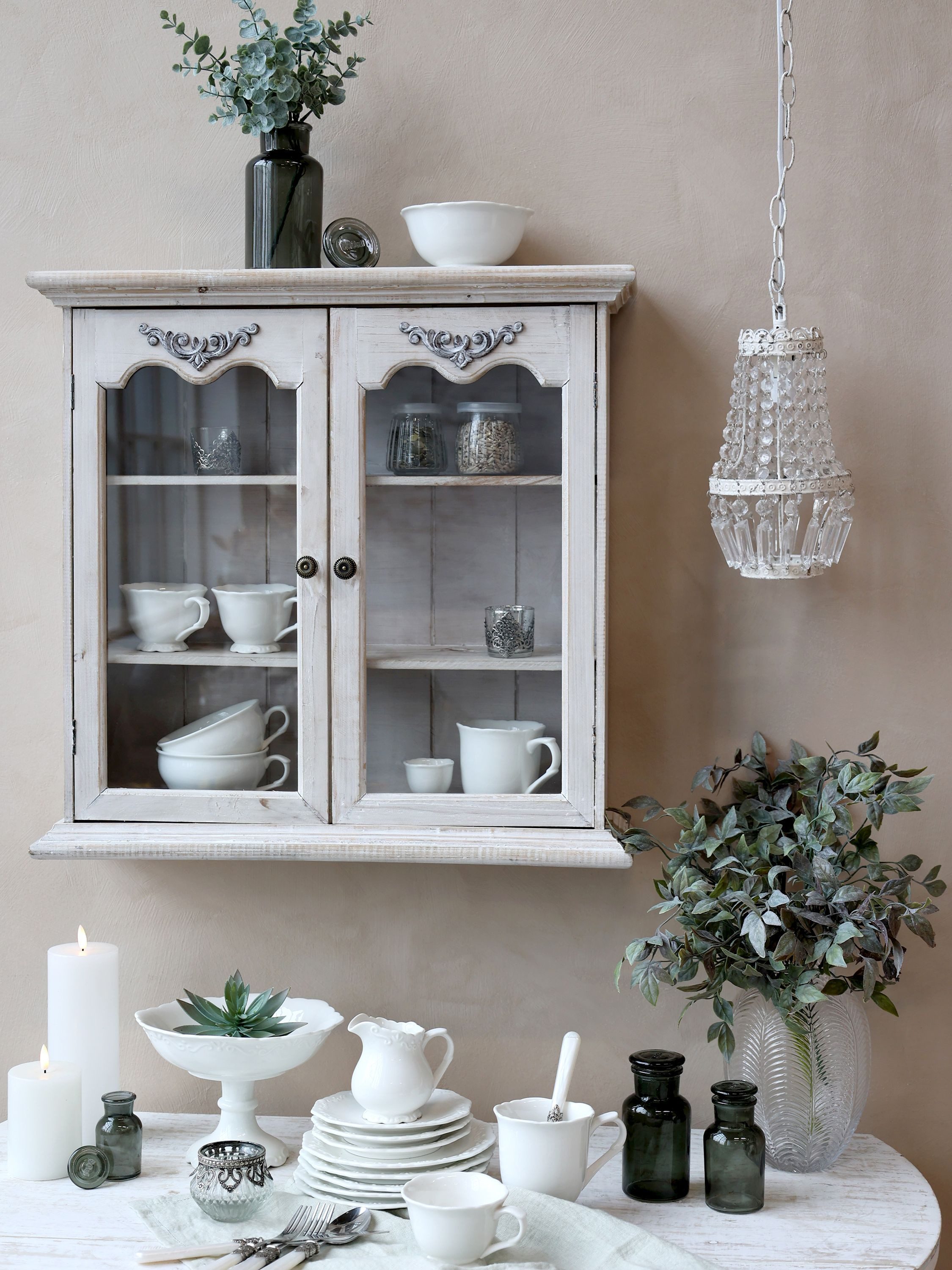 Chic Antique Tasse Chic Antique Tasse Kaffeetasse mit Unterteller Provence Porzellan, Porzellan