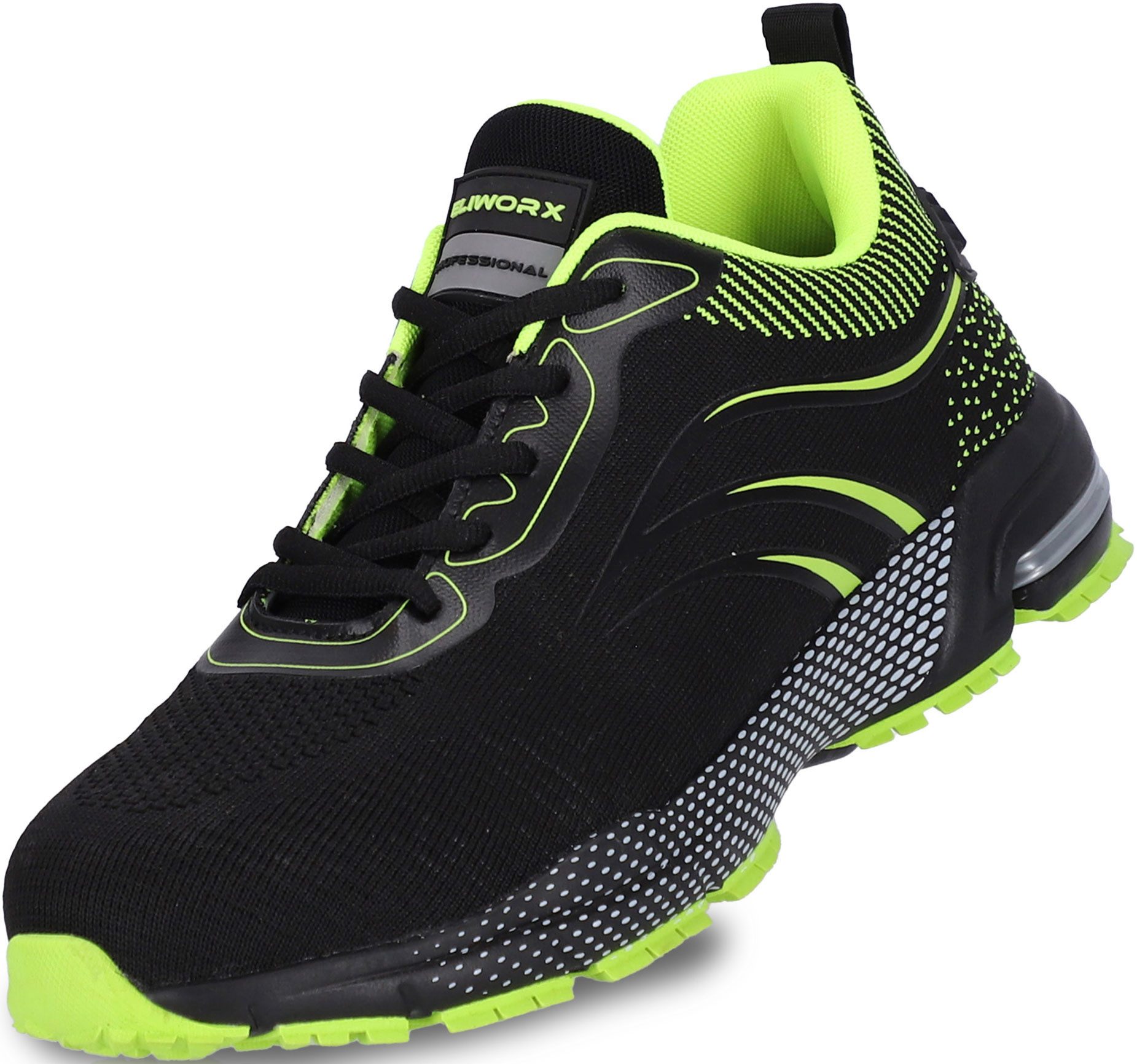 ELIWORX S1 PL Schuh mit Stahlkappe, Atmungsaktives Mesh - Arbeitsschuhe Herren Sicherheitsschuh Durchtrittsichere Zwischensohle aus Kevlar, besonders rutschhemmend