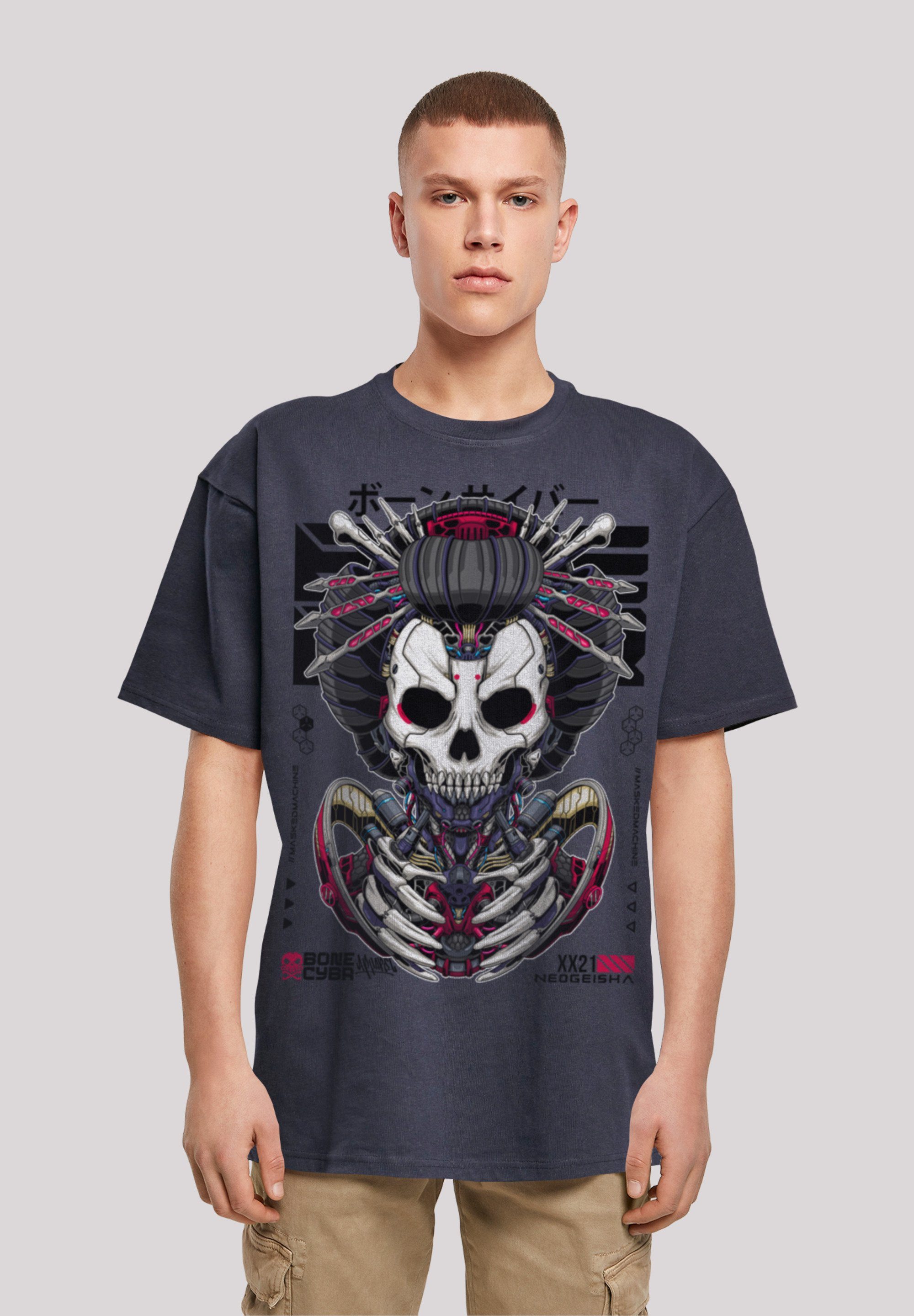 T-Shirt Cyber Bone CYBERPUNK F4NT4STIC Print navy STYLES