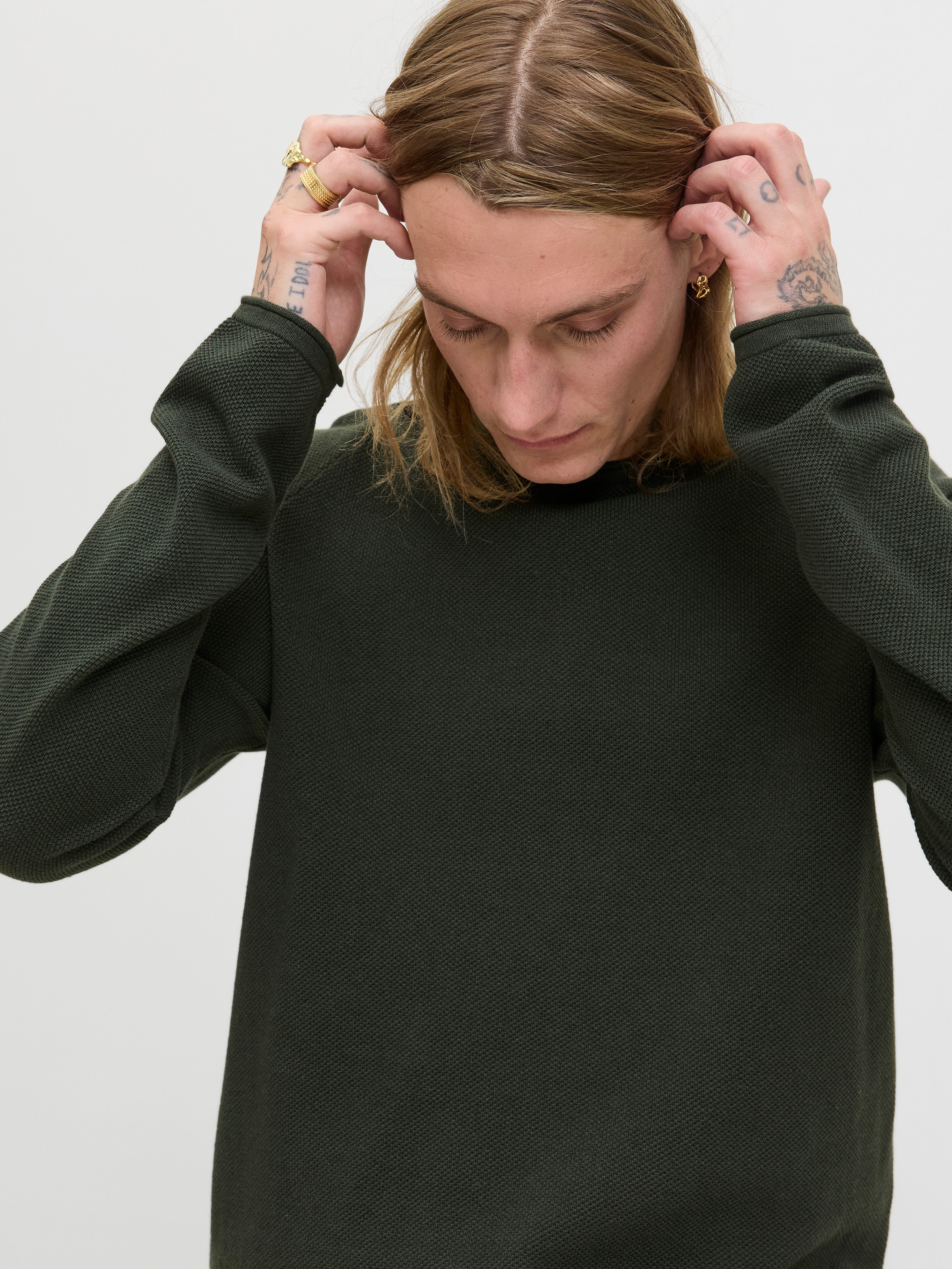 Jack & Jones Rundhalspullover JJEHILL KNIT CREW NECK NOOS mit Strukturstric günstig online kaufen