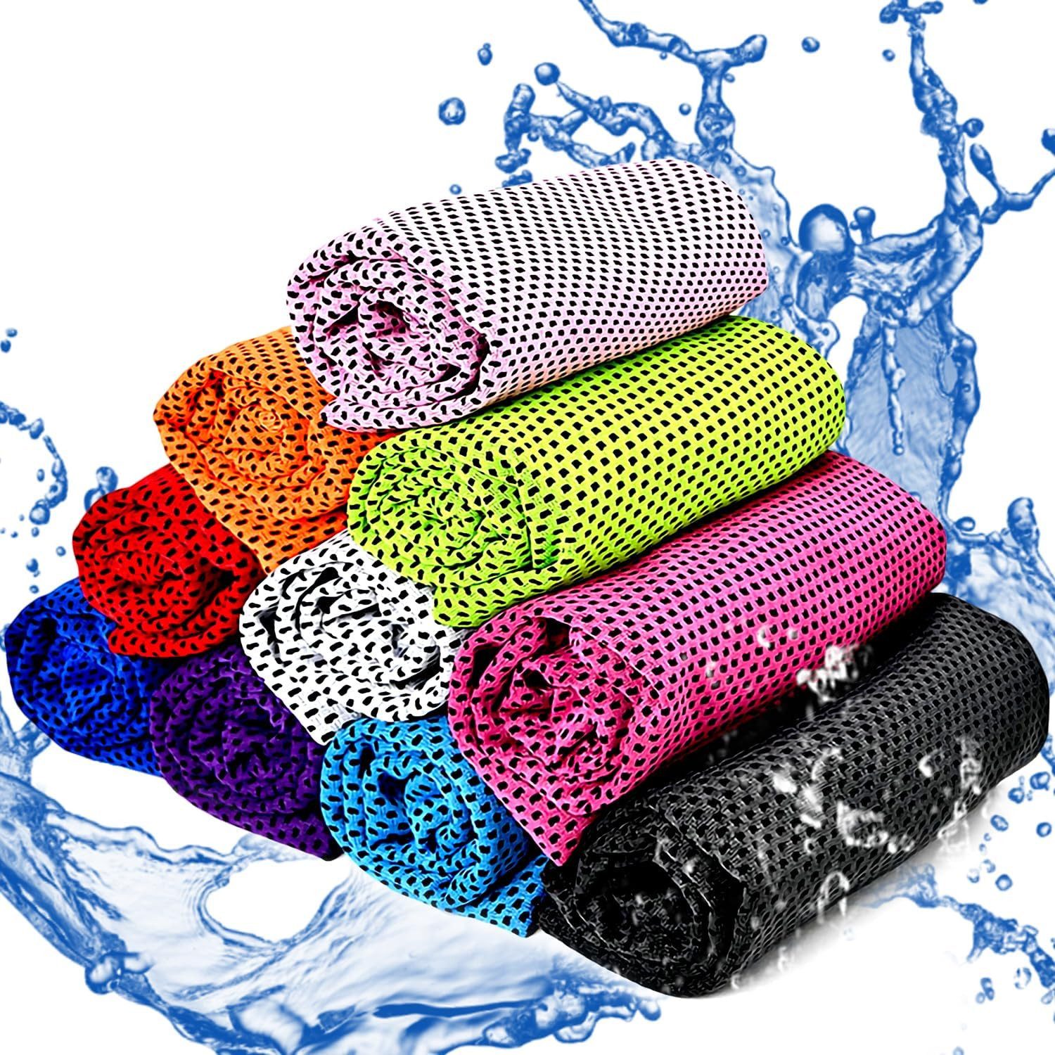 FELIXLEO Sporthandtuch 10 Kühlende Handtücher Mikrofaser Cooling Towel Fitness Strand, (10-St)