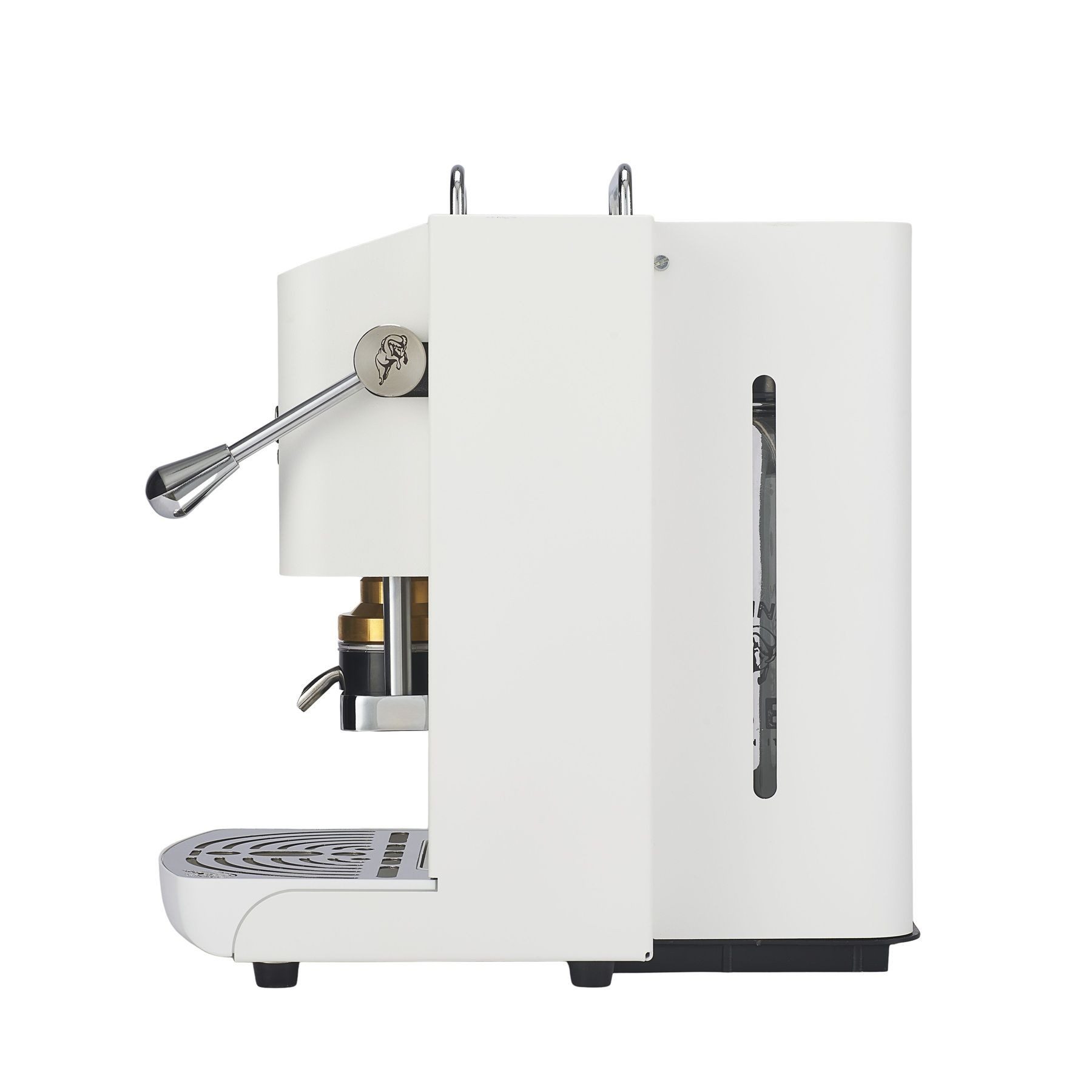 Faber Coffee Machines Kaffeepadmaschine Pro Deluxe 3.0 Chrom Espressomaschine, 44mm ESE Pads, Chrom-Details mit hochwertigem 3D-Logo