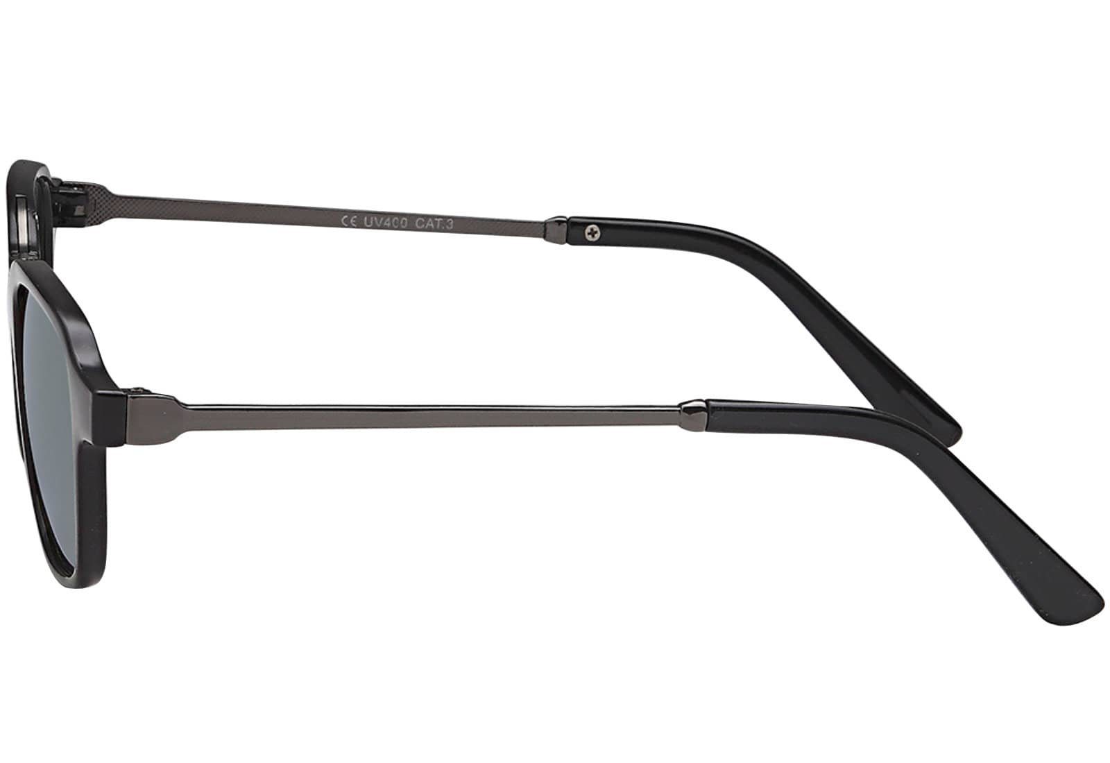 Moderne Zeitlos Anthrazit Sonnenbrille (1-St) mit Metallrahmen Schwarz mit schwarzen Eyewear Linsen BEZLIT Retrosonnenbrille