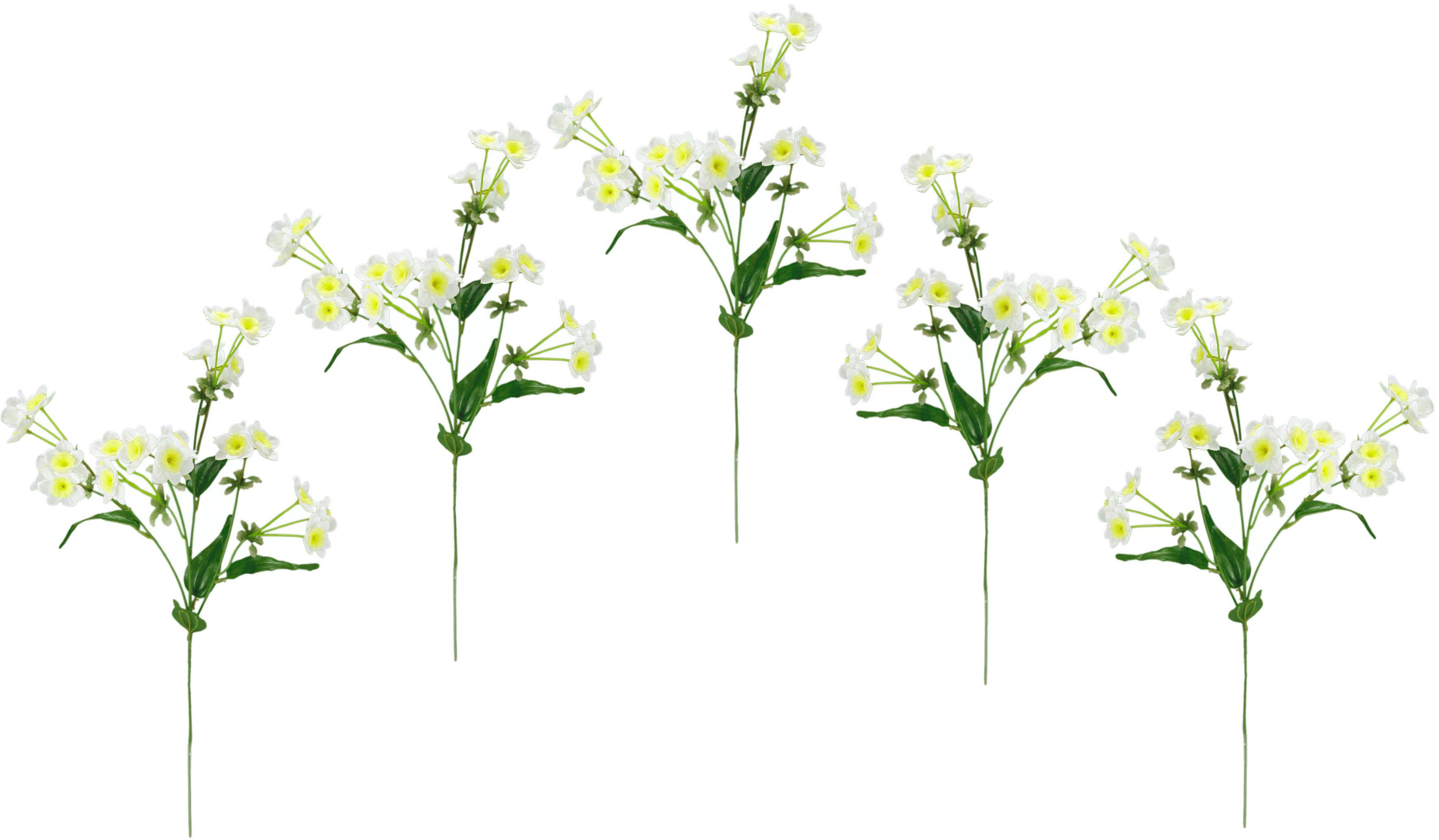 Narzissenzweig, künstliche 65 Höhe I.GE.A., 5er Blume Frühjahrsdeko cm, Narzisse Set Kunstblume Ostern Seidenblume