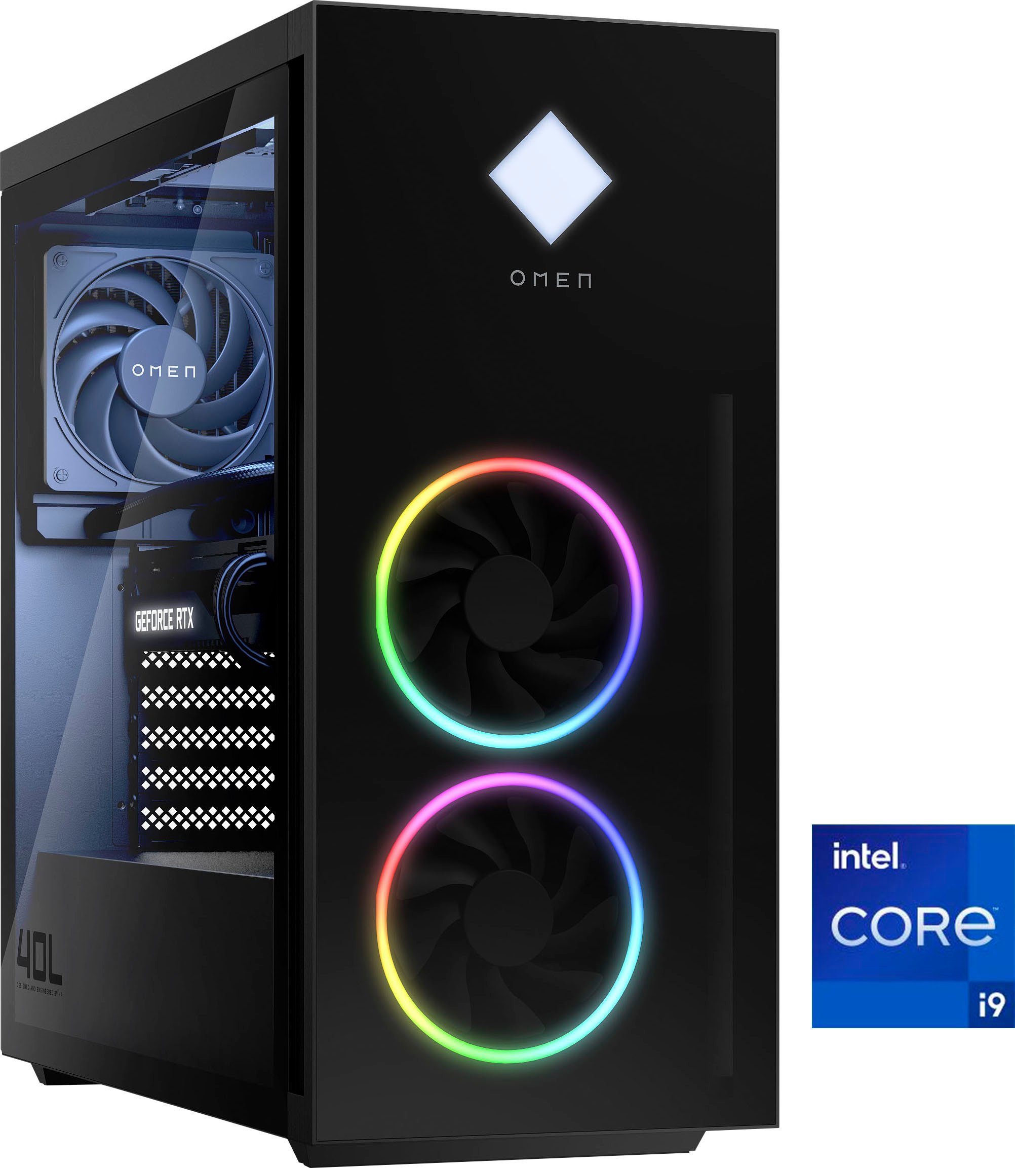 GeForce 13900K, GB 1000 GB HP Ti, Gaming-PC RTX™4070 SSD, 32 OMEN HDD, i9 Core (Intel® Wasserkühlung) GT21-1003ng GB RAM, 2000