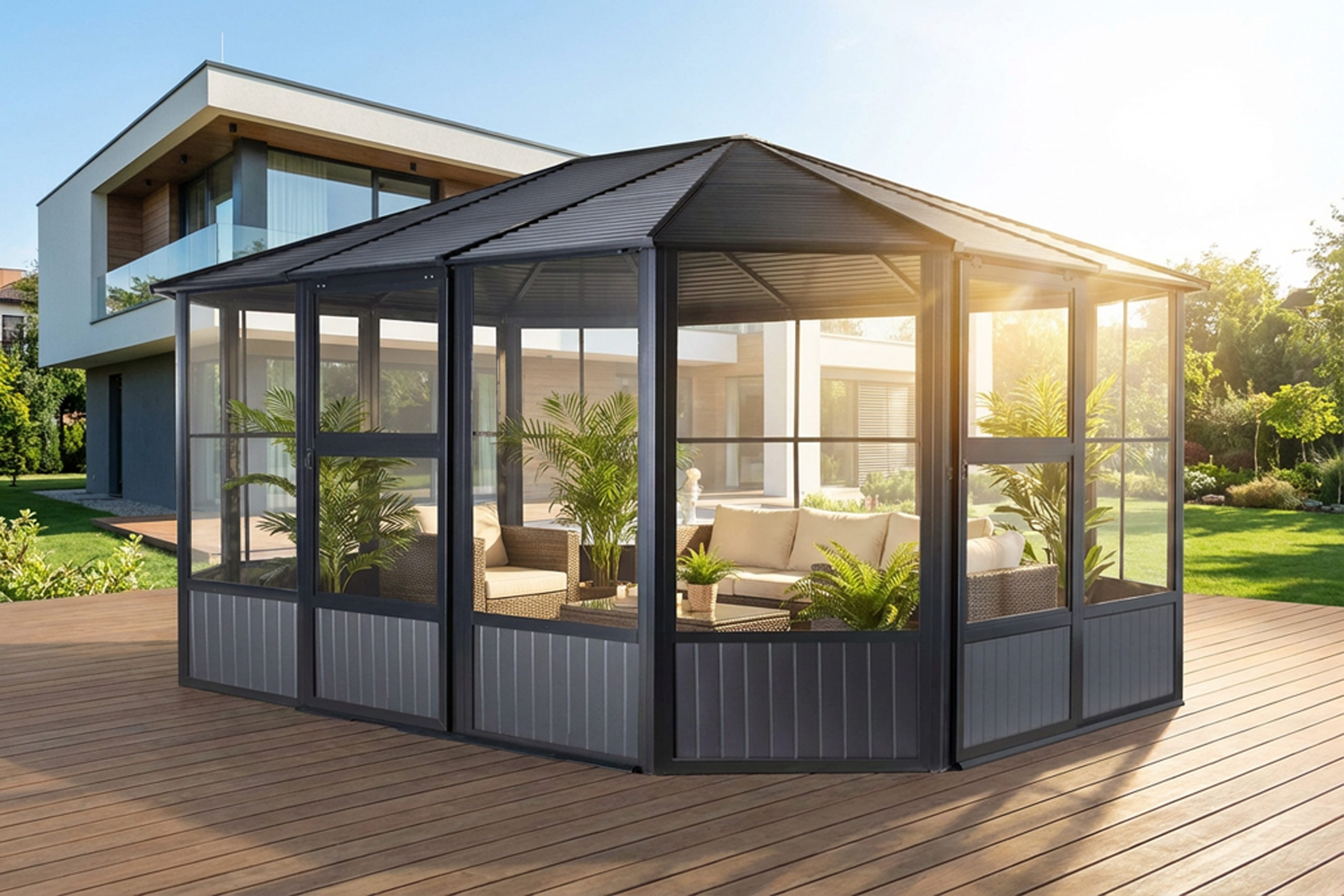 Sojag Pavillon Charleston 12x15, Wintergarten, BxT: 489x384 cm