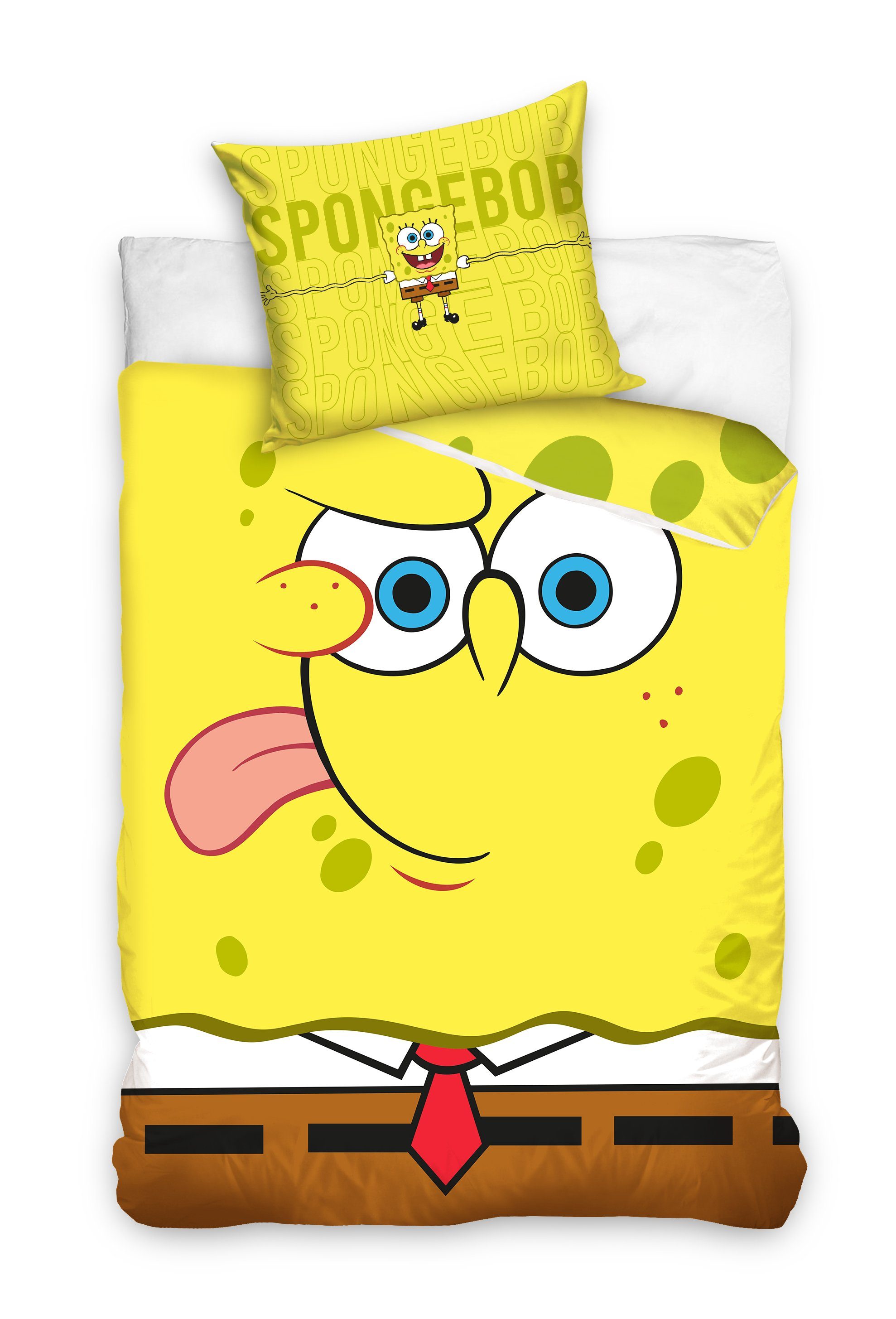 Bettwäsche Spongebob Schwammkopf Set Größe: 135x200 cm, 80x80 cm 100%  Baumwolle, Spongebob Schwammkopf, Baumwolle