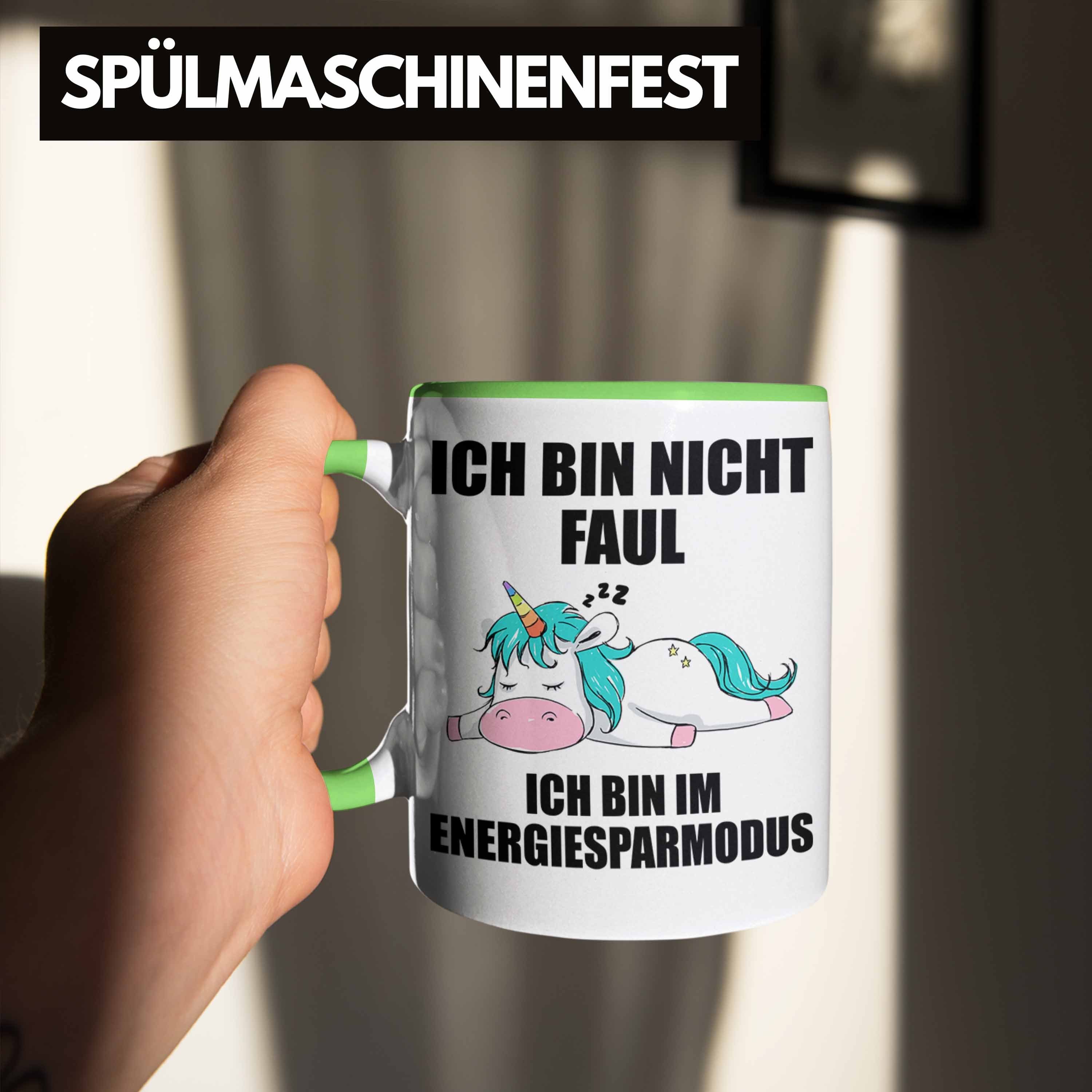 Trendation Tasse Geschenk - Sprüchen Trendation mit Lustige Kollegin Arbeitskollege Grün Faule Tasse