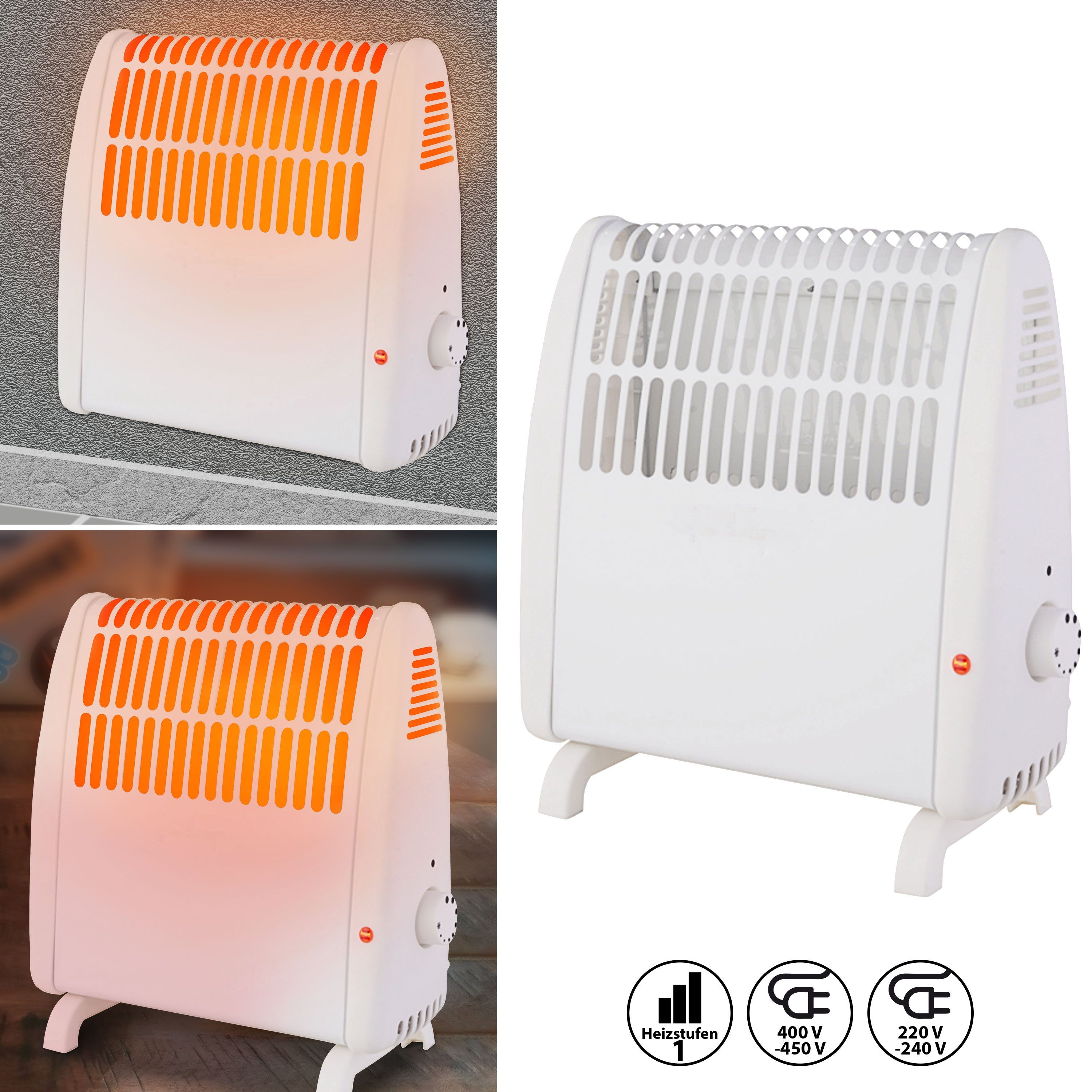 CEPEWA Тепловентиляторы Konvektorheizung weiß 400W/450W Überhitzungsschutz Abschaltautomatik