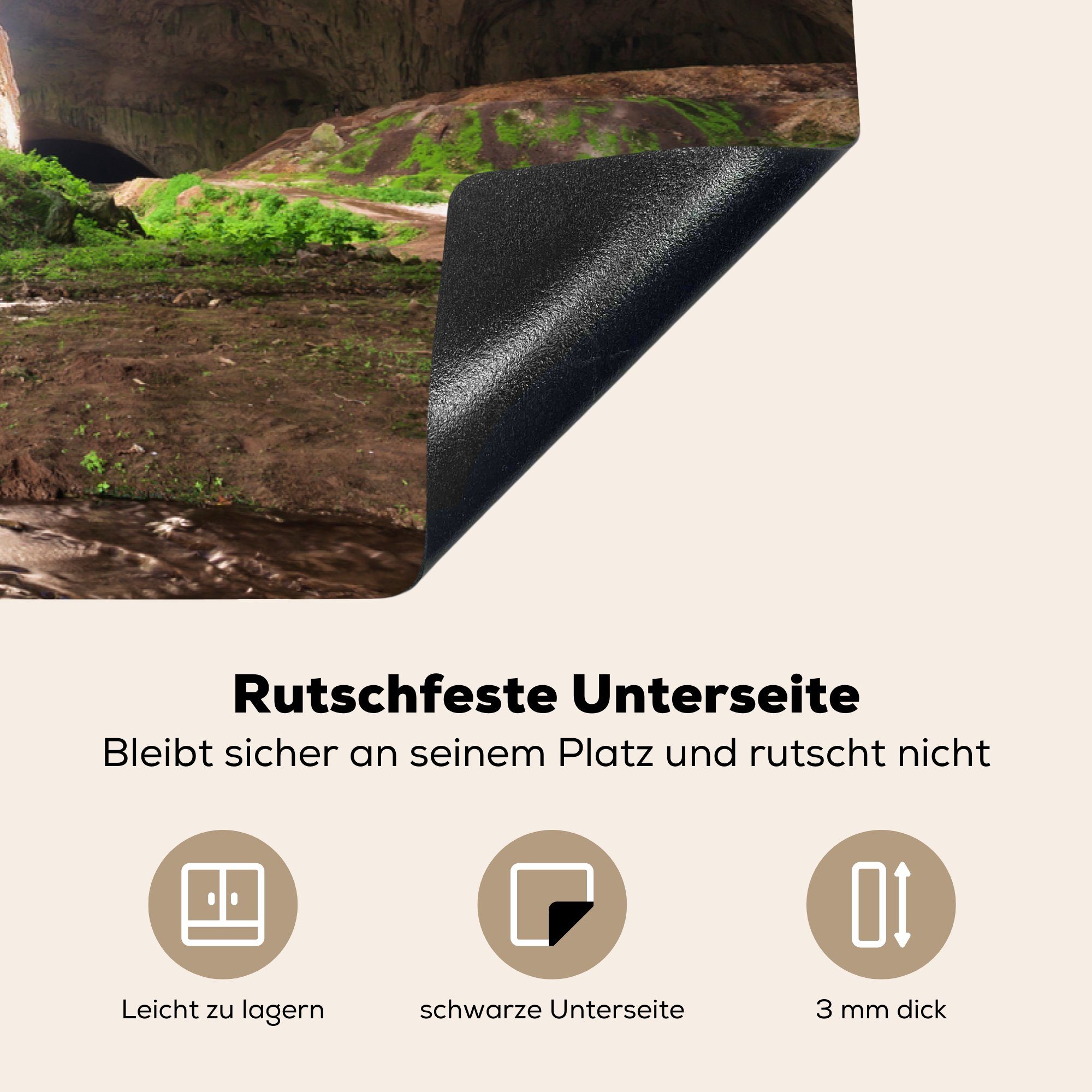 MuchoWow Herdblende-/Abdeckplatte Hoch für in Ceranfeldabdeckung Induktionskochfeld aufragende Felsen Schutz in der küche, tlg), Bulgarien, Devetashka-Höhle Vinyl, cm, (1 die 81x52