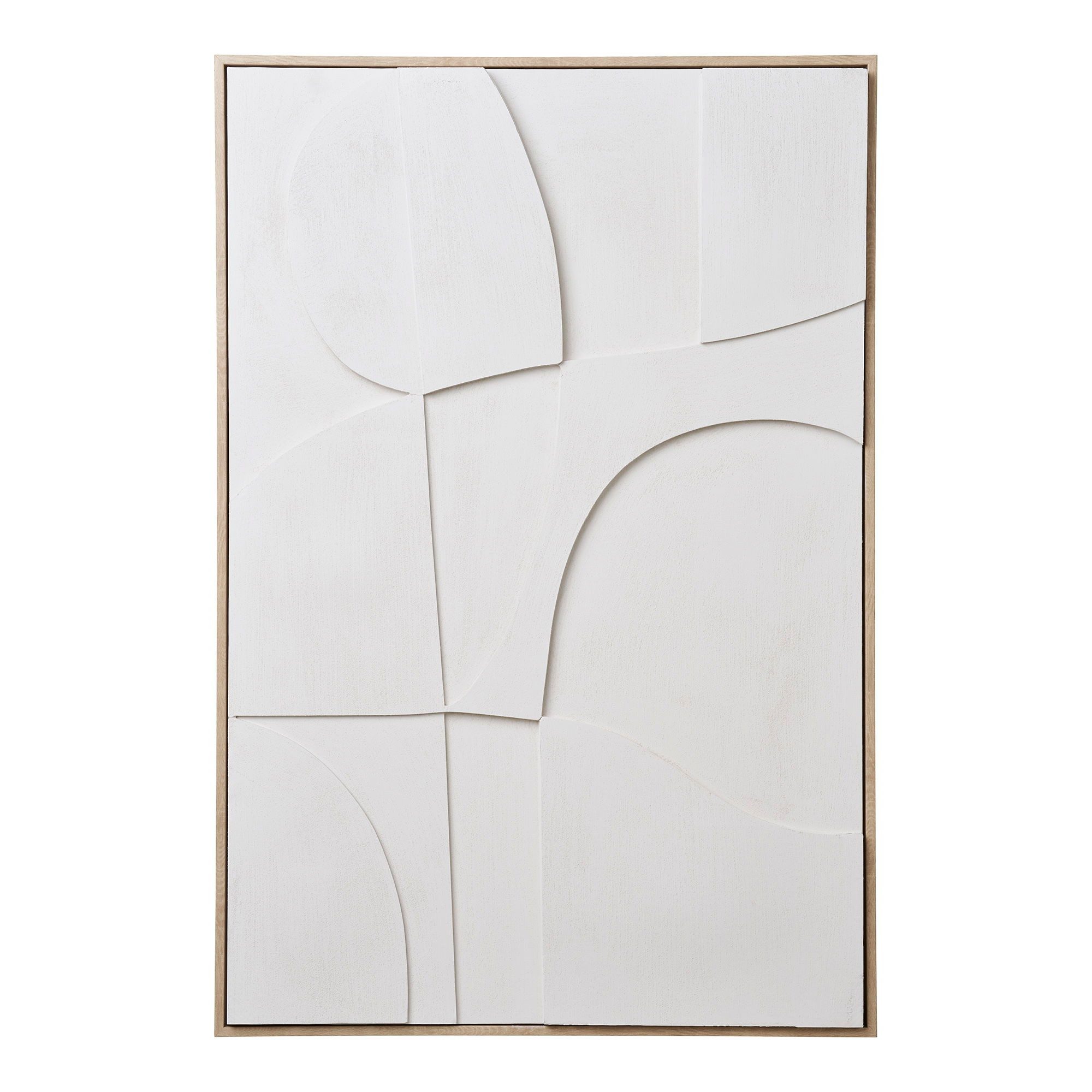 tinkaro Wanddekoobjekt Madeline Relief Wanddekoration 60x90 cm Weiß (1 St), Dreidimensionales Wandbild mit strukturierter Oberfläche aus MDF