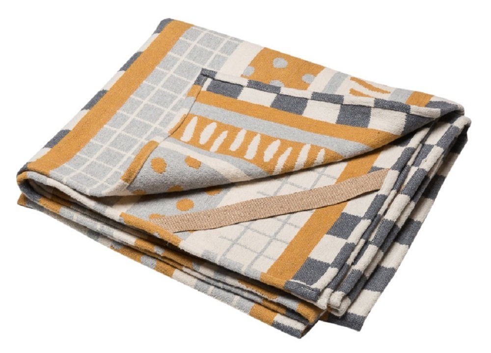 Krabbeldecke Spieldecke Nova 'Mustermix' 145 x 145 cm Gold, DAVID FUSSENEGGER