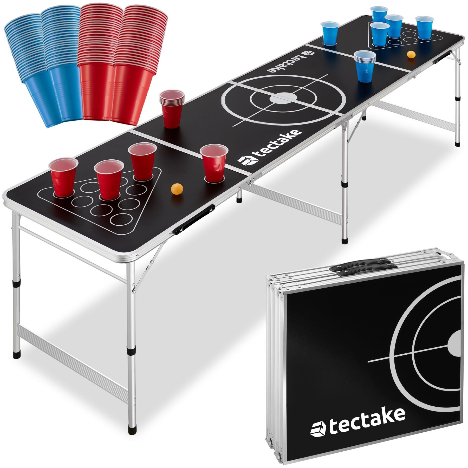 tectake Spieltisch Bierpong-Tisch, aus Aluminium
