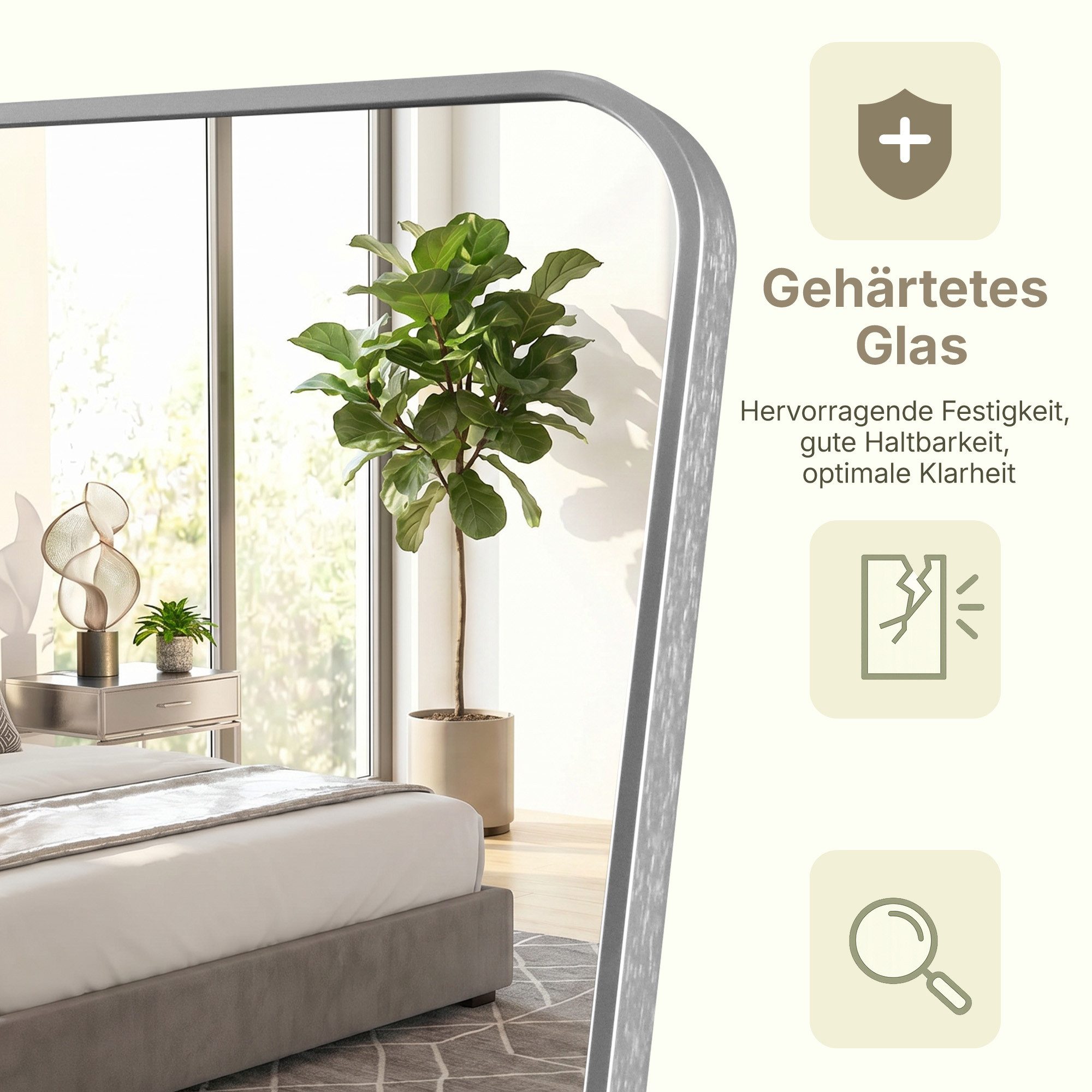 OTTO home Spiegel Standspiegel Addrik, wahlweise in 2 Größen 150x40cm oder 160x50cm (als Wandspiegel und Standspiegel einsetzbar, Rahmen aus Metall), Ganzkörper – Bild 5 von 5