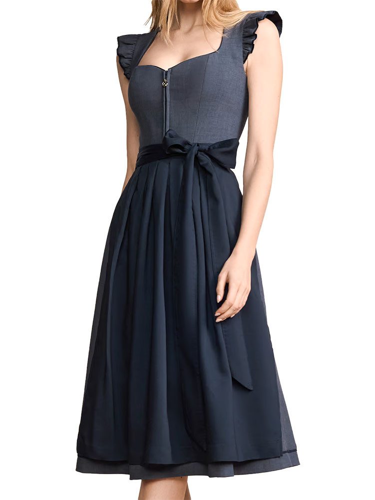 KRÜGER COLLECTION Dirndl Dirndl Isalyn Flügelarm 70cm Länge marine günstig online kaufen