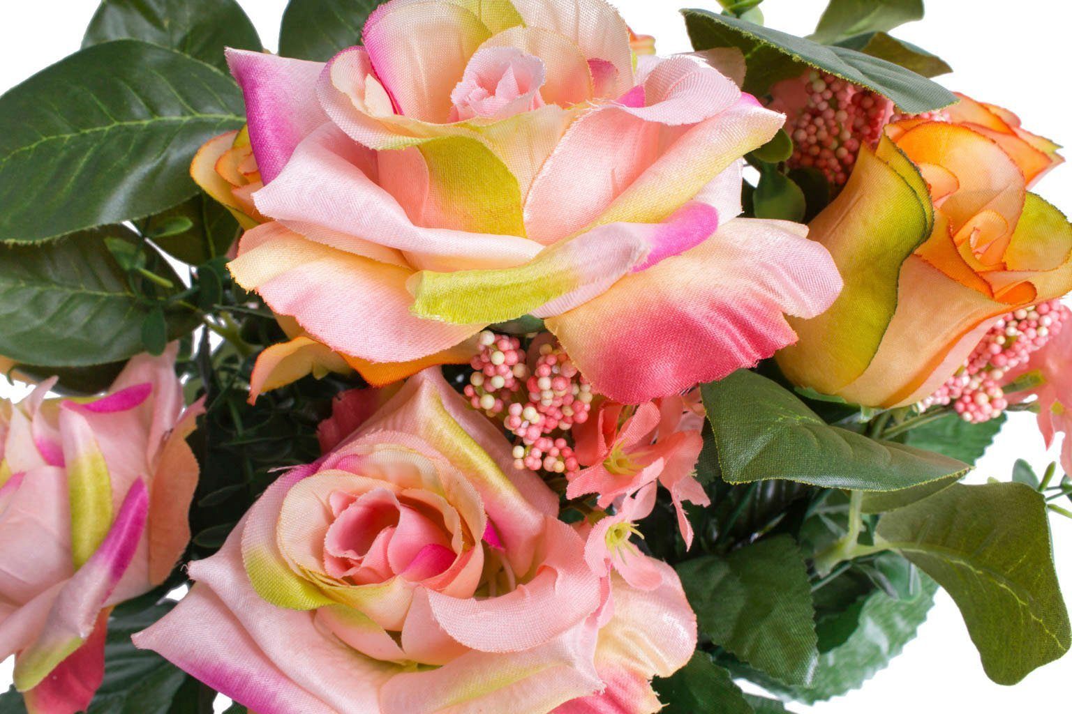 Kunstblume Rosenstrauß 42 Rose, Höhe Botanic-Haus, cm