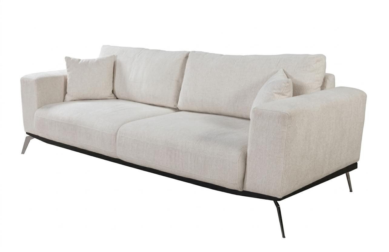 JVmoebel Sofa Luxus 3-Sitzer Sofa Couch Modern Design Weiß Metall, 1 Teile, Made in Europa