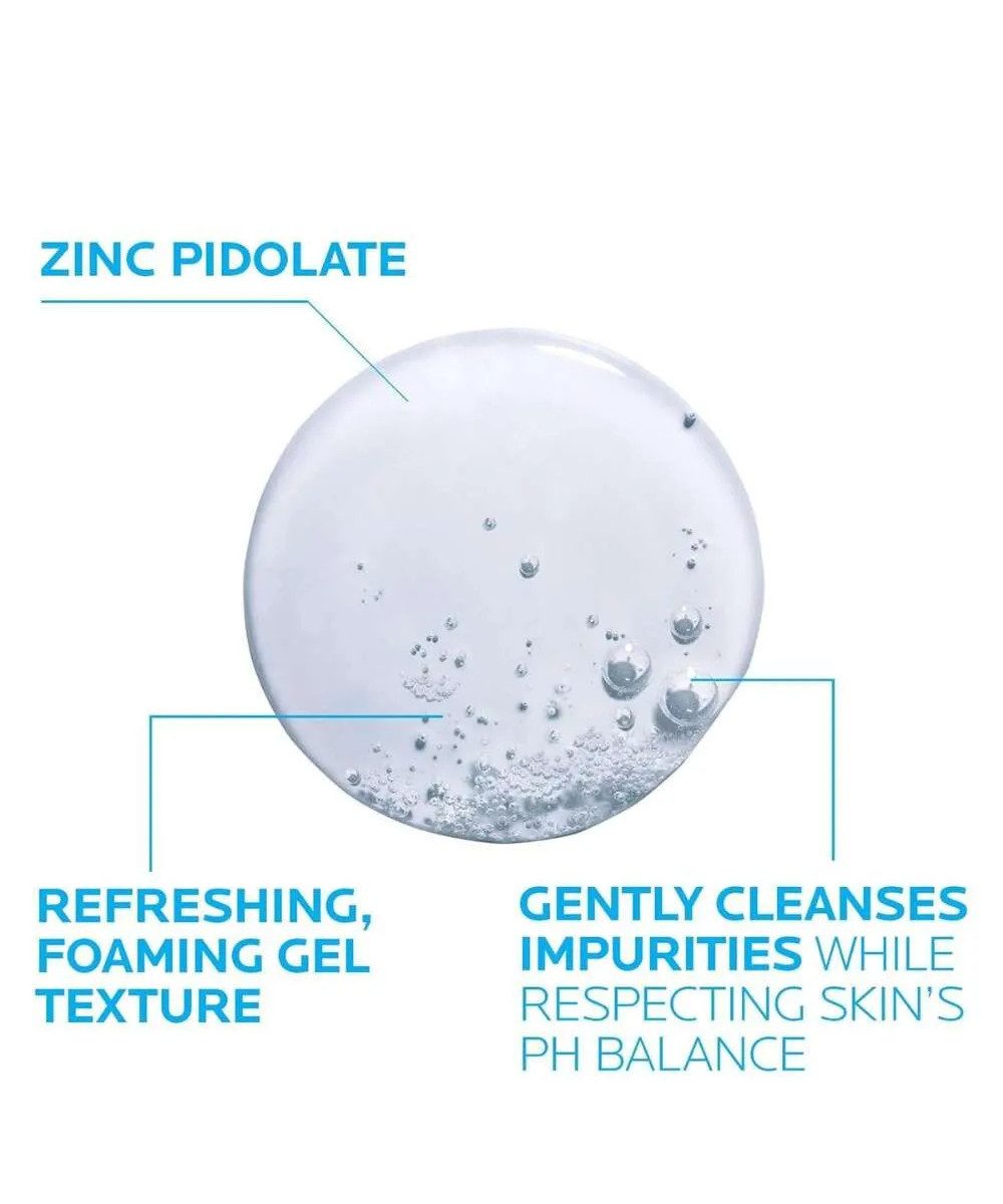 La Roche-Posay Gesichtspflege La Roche-Posay Effaclar Schäumendes Reinigungsgel 200ml packung, 1-tlg., Zink PCA wirkt antibakteriell und talgregulierend.