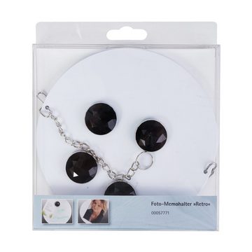 Hama Fotoalbum Memo-Halter Magnet-Tafel 3D Foto-Galerie Weiß (einzeln), Memo-Board mit 4 Metall-Kreisen inkl. Magnet