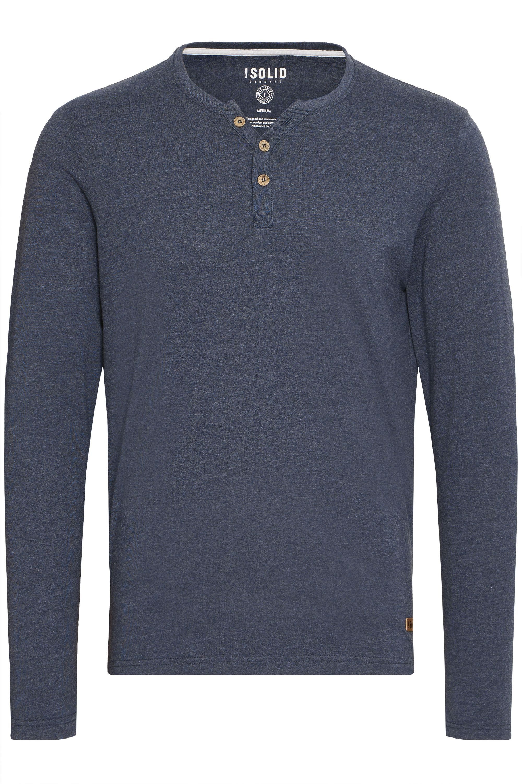 !Solid Rundhalsshirt SDVolko Klassisches Longsleeve mit Knopfleiste günstig online kaufen